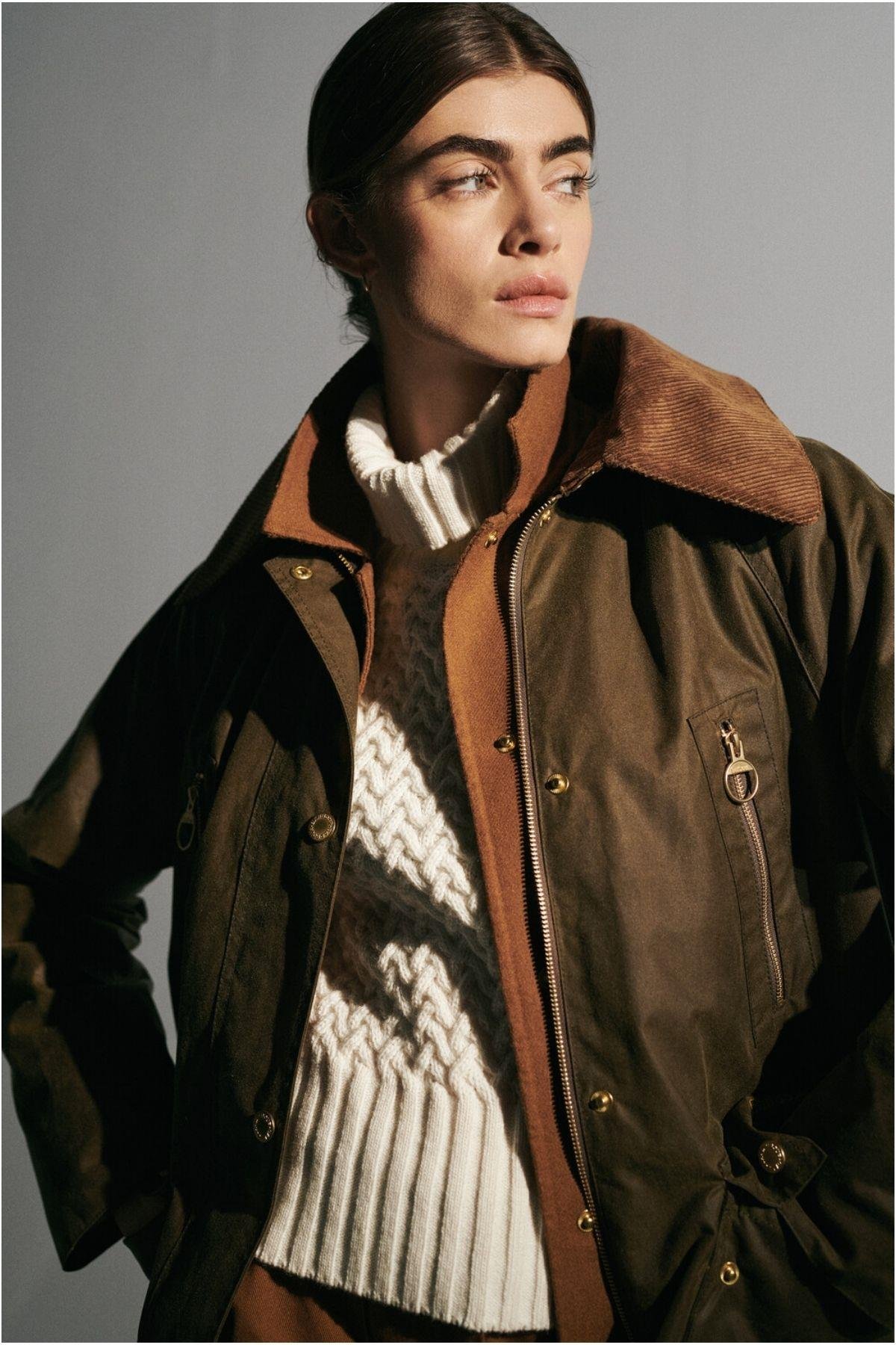 Barbour Ebberston Yağlı Ceket SN91 Beech-Classic