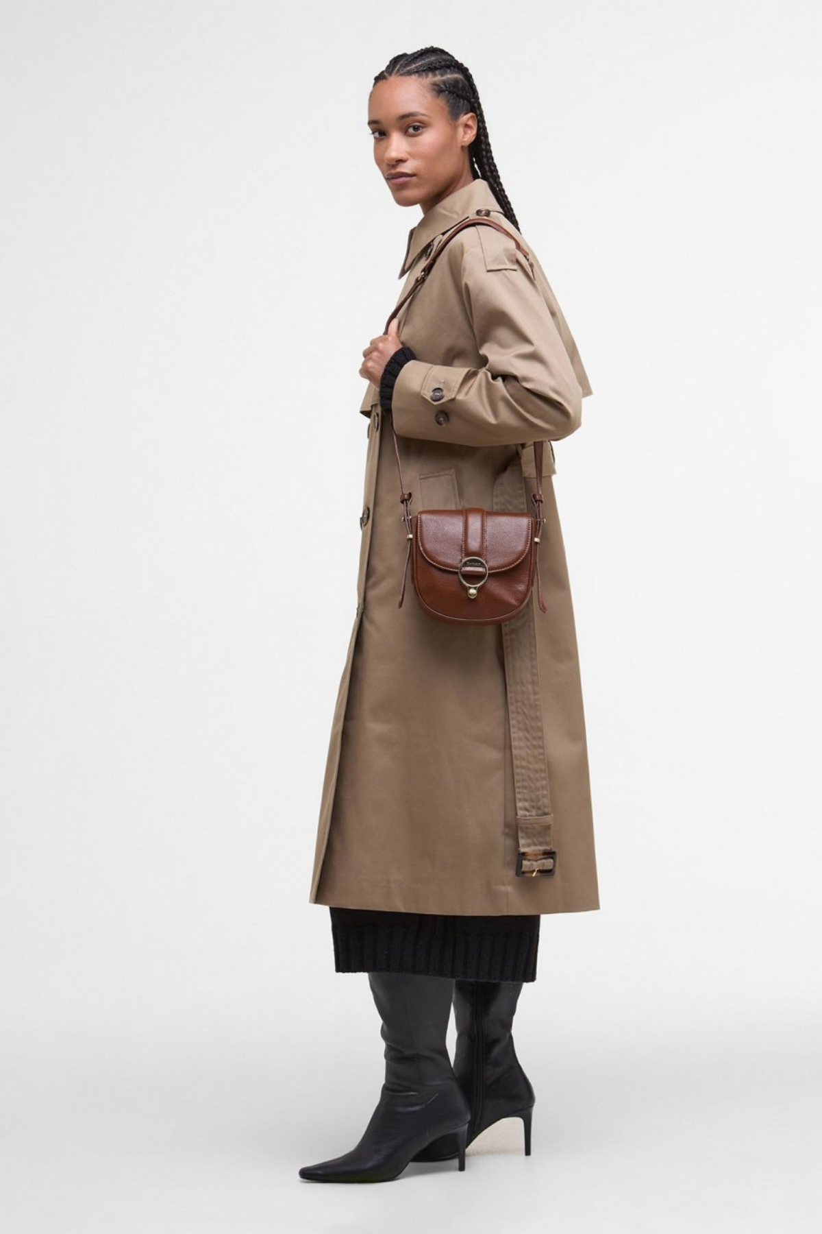 Barbour Elm Deri Çapraz Çanta BR11 Brown