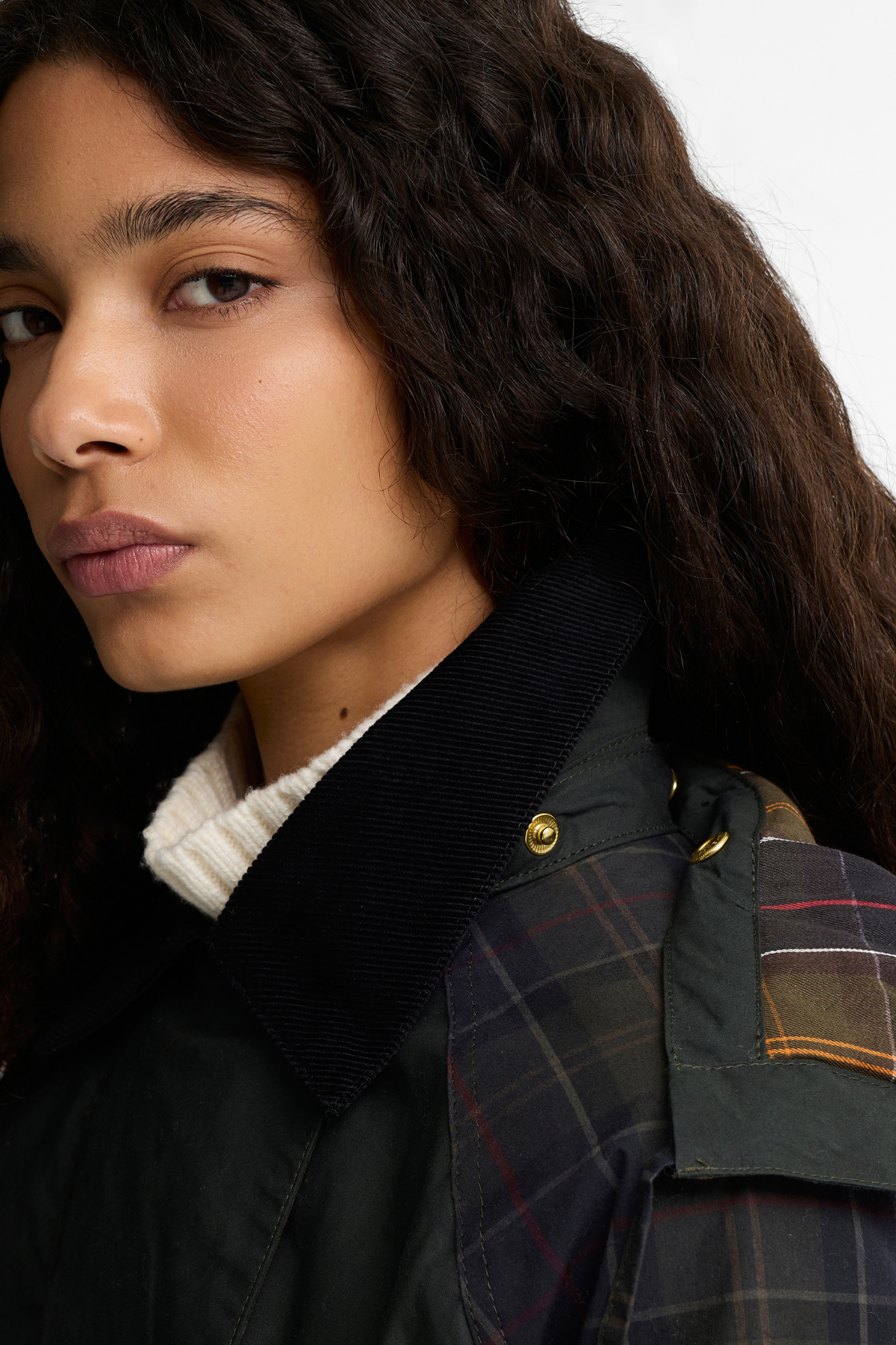 Barbour Elsie Casual Ceket TN11 Shadow Classic Dk Fern Mixed Tartan