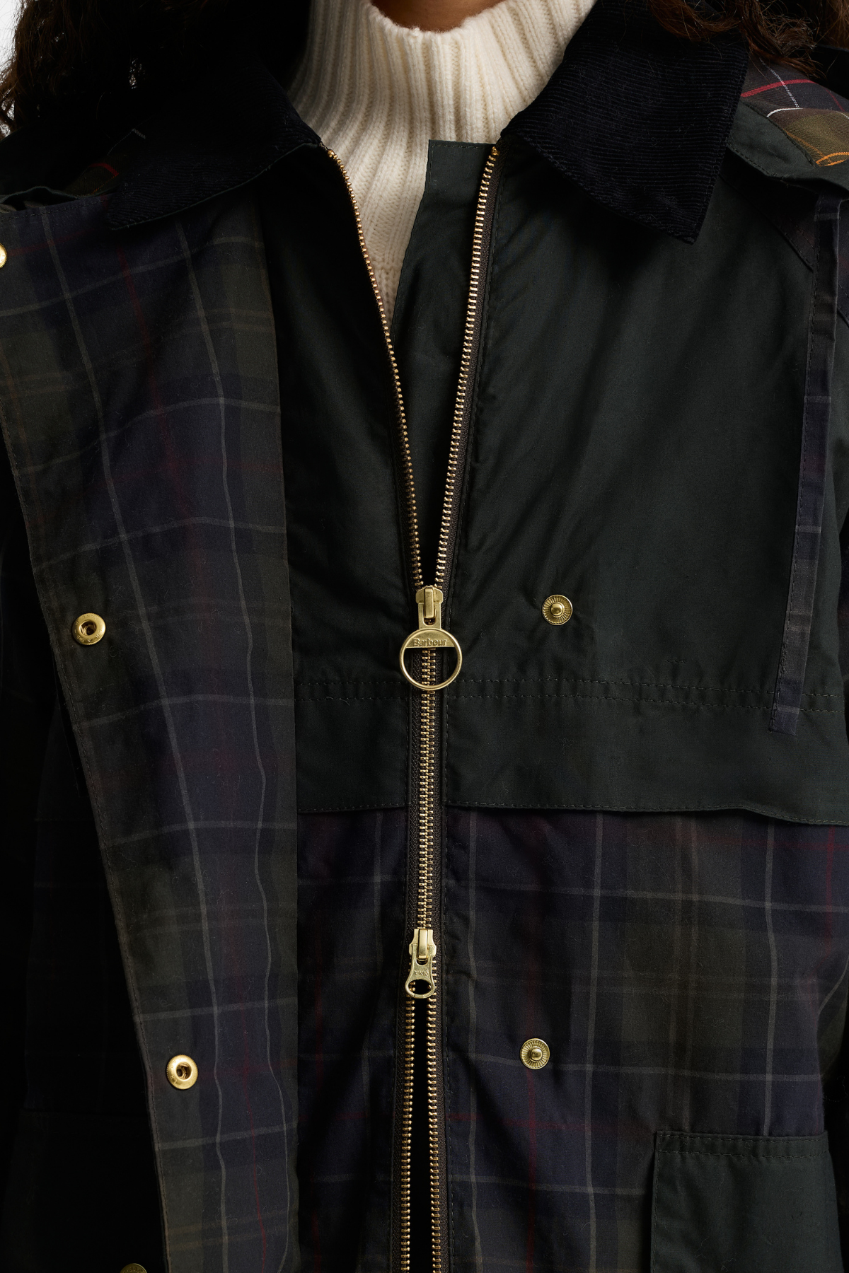 Barbour Elsie Casual Ceket TN11 Shadow Classic Dk Fern Mixed Tartan