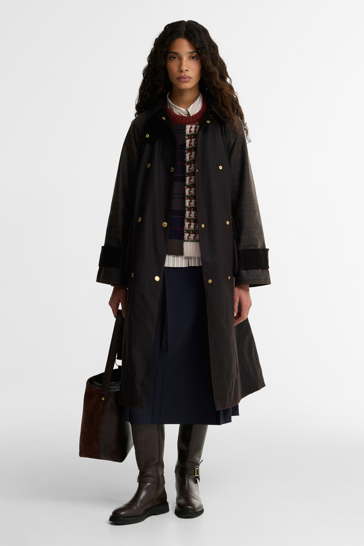 Barbour Elva Yağlı Ceket RU91 Rustic Muted Mixed Tartan