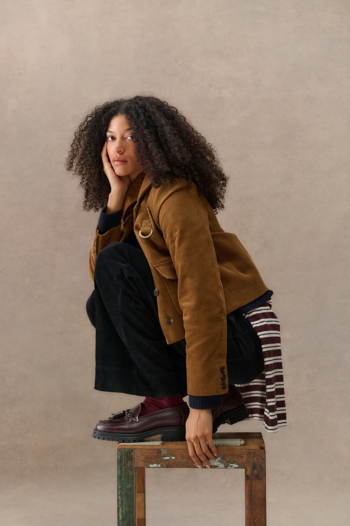 Barbour Emmy Casual Ceket SN71 Tan Shadow Classic