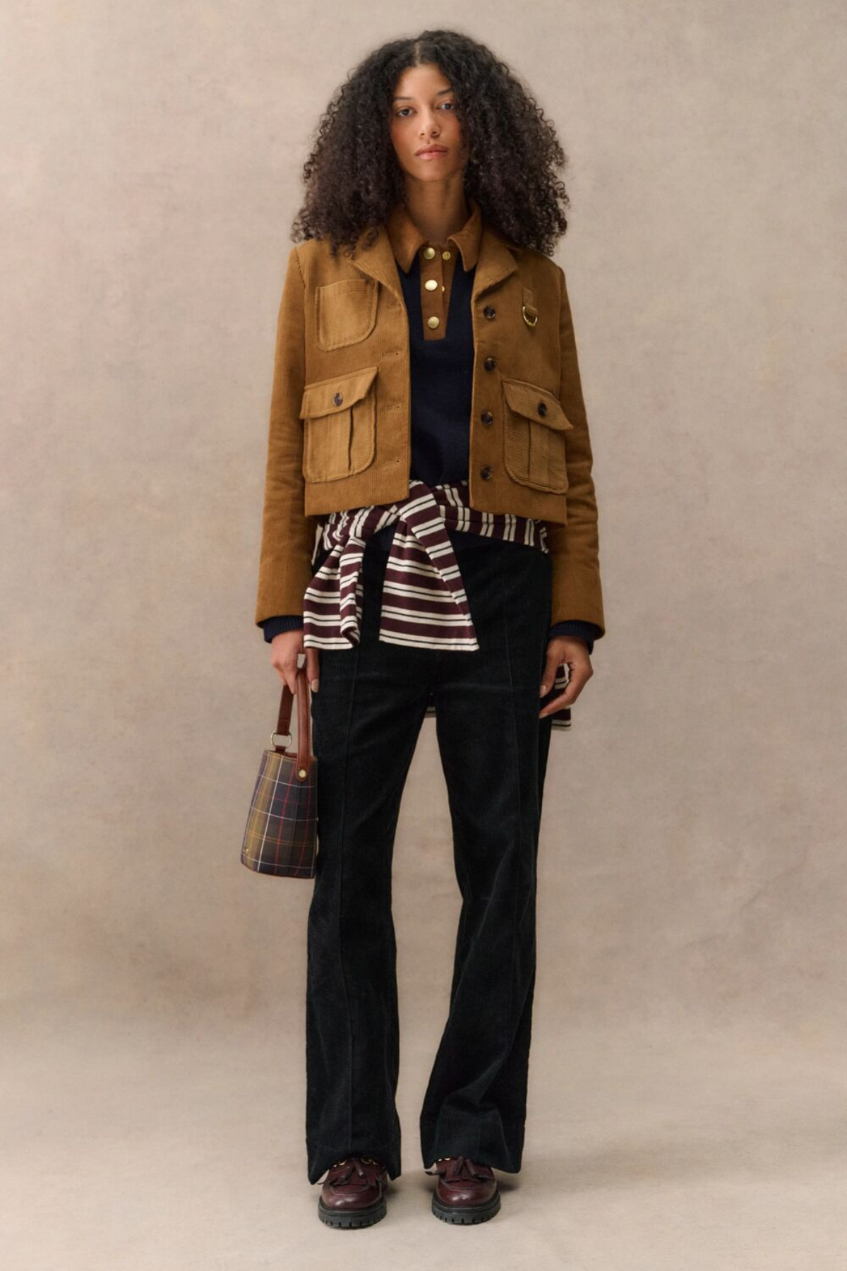 Barbour Emmy Casual Ceket SN71 Tan Shadow Classic