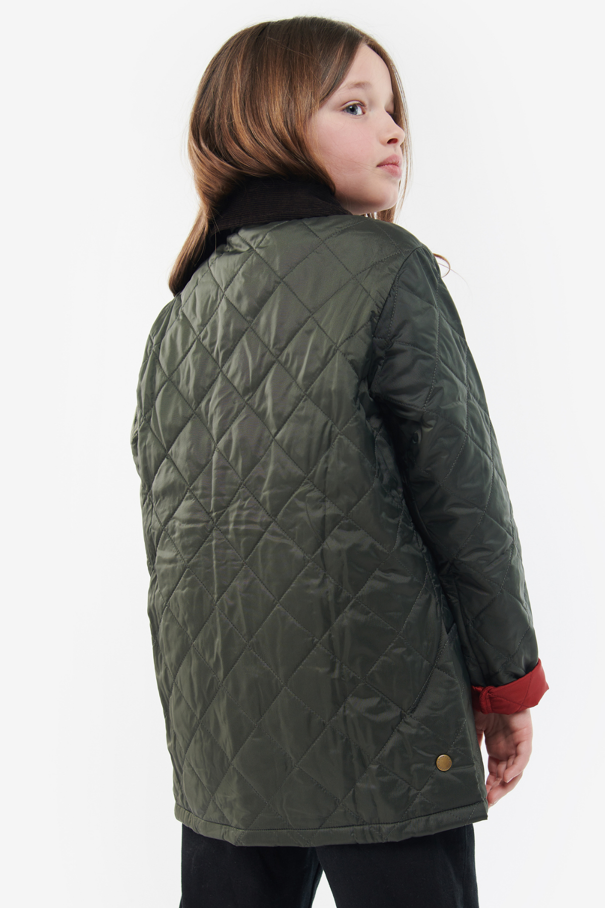 Barbour Erkek Çocuk Liddesdale Kapitone Ceket OL75 Olive-Red