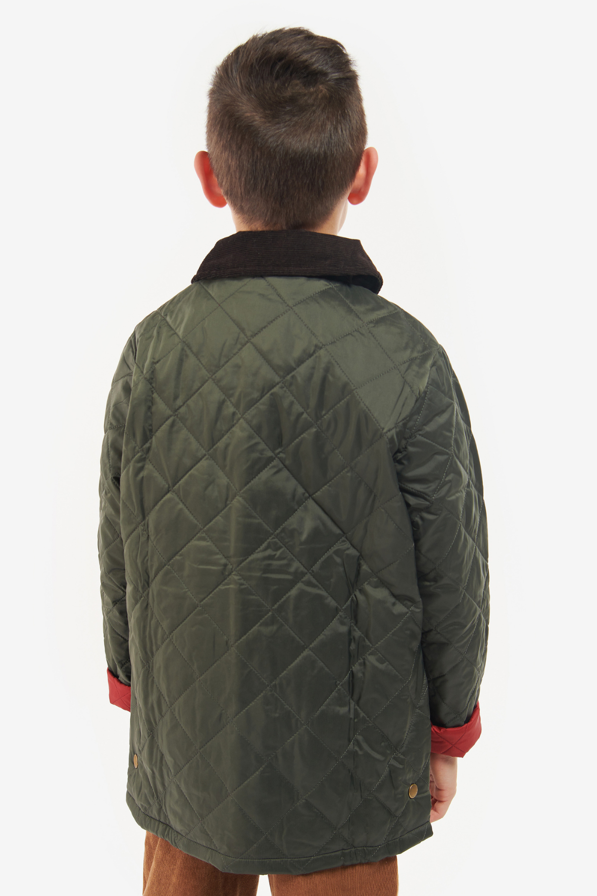 Barbour Erkek Çocuk Liddesdale Kapitone Ceket OL75 Olive-Red