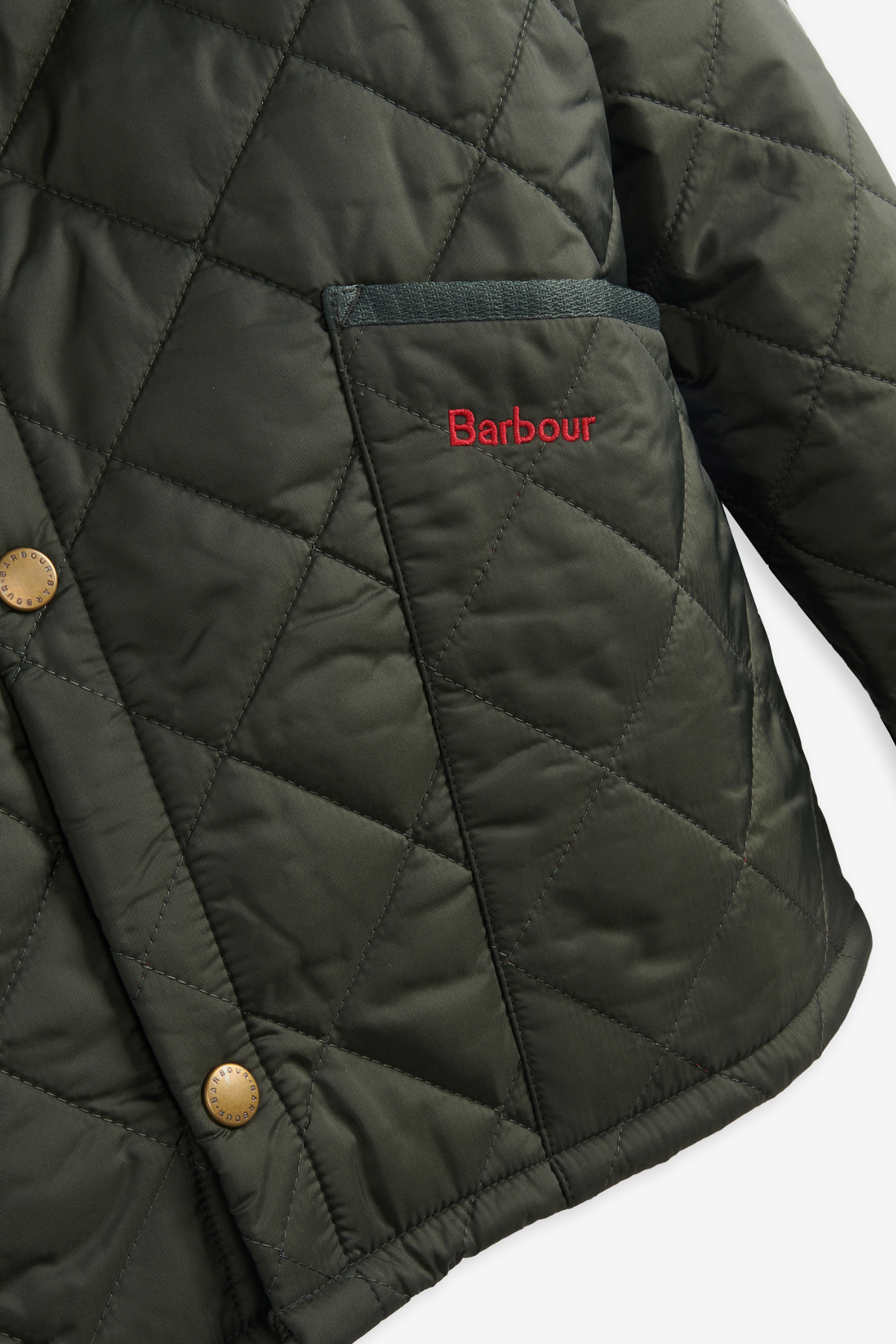 Barbour Erkek Çocuk Liddesdale Kapitone Ceket OL75 Olive-Red