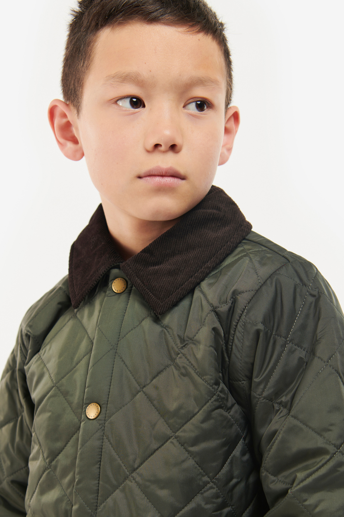 Barbour Erkek Çocuk Liddesdale Kapitone Ceket OL75 Olive-Red