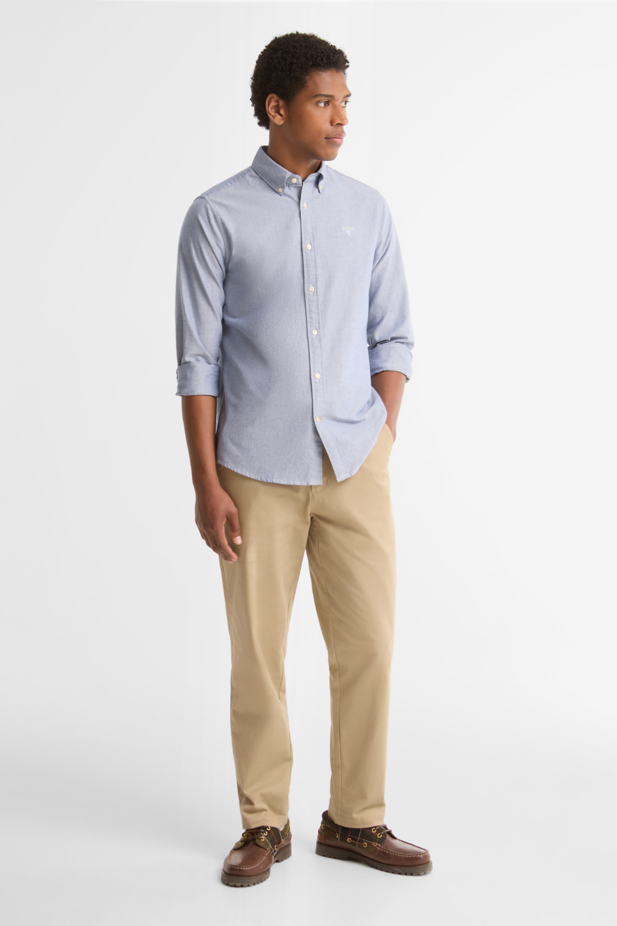 Barbour Erkek Oxtown Tailored Gömlek BL91 Deep Blue
