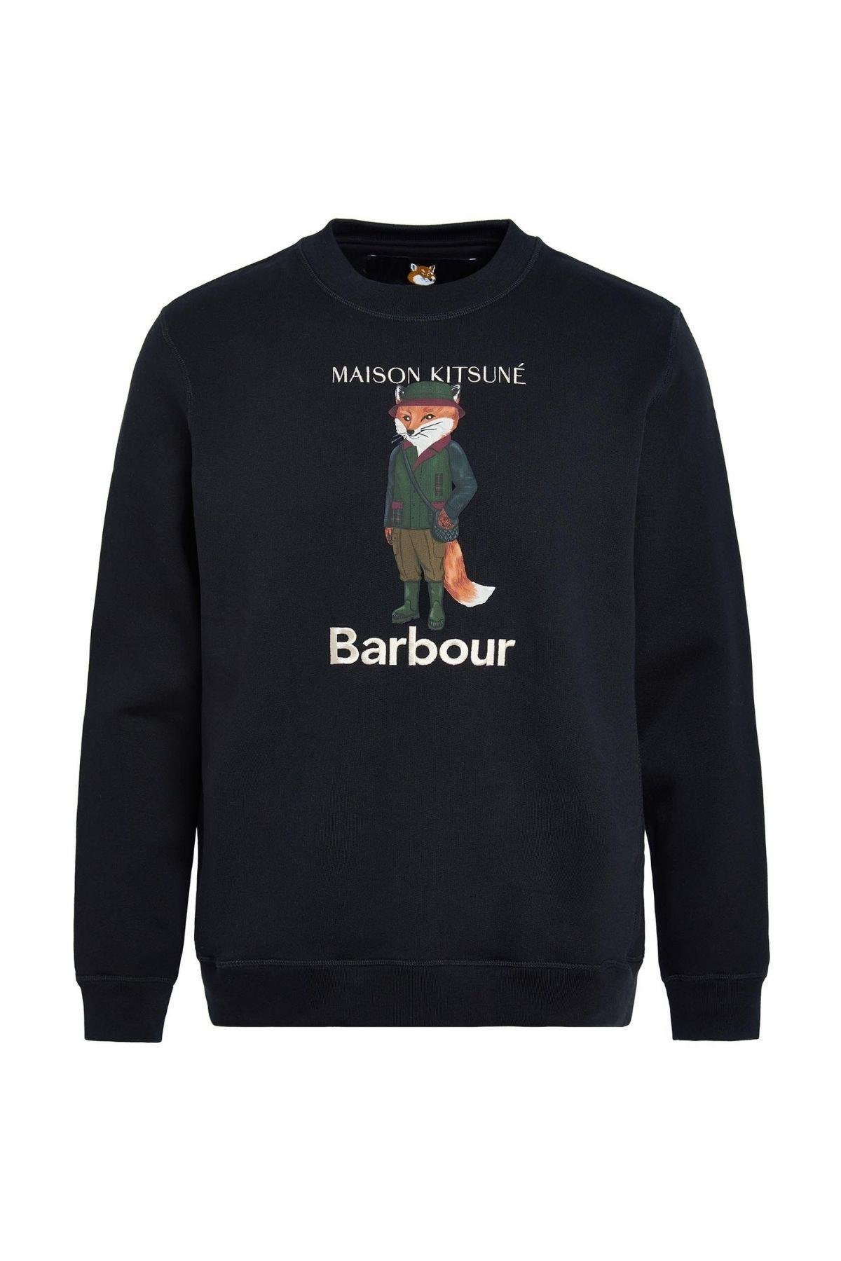 Barbour Erkek X MK Beaufort Fox Crew Sweatshirt BK31 Black