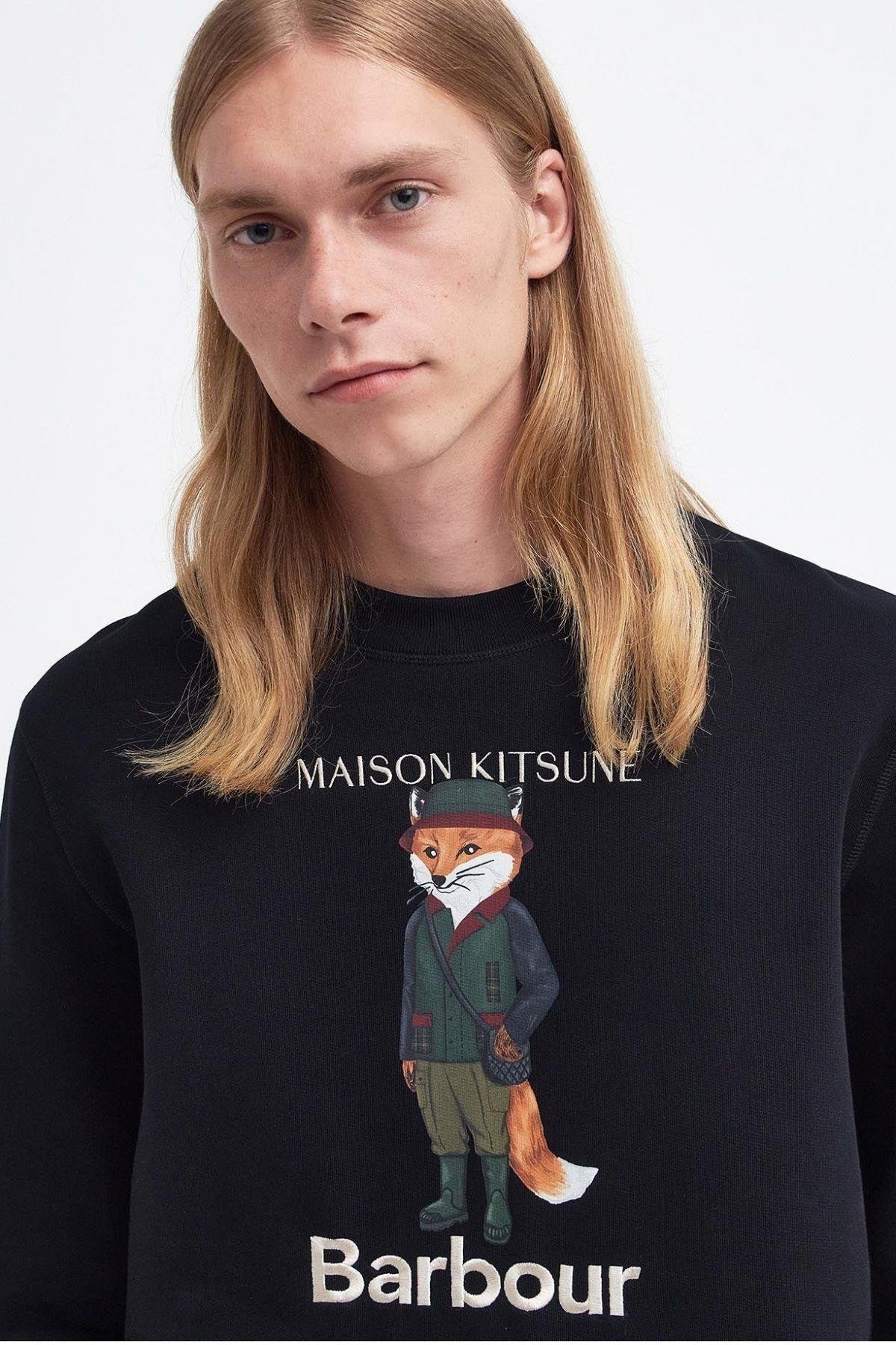 Barbour Erkek X MK Beaufort Fox Crew Sweatshirt BK31 Black