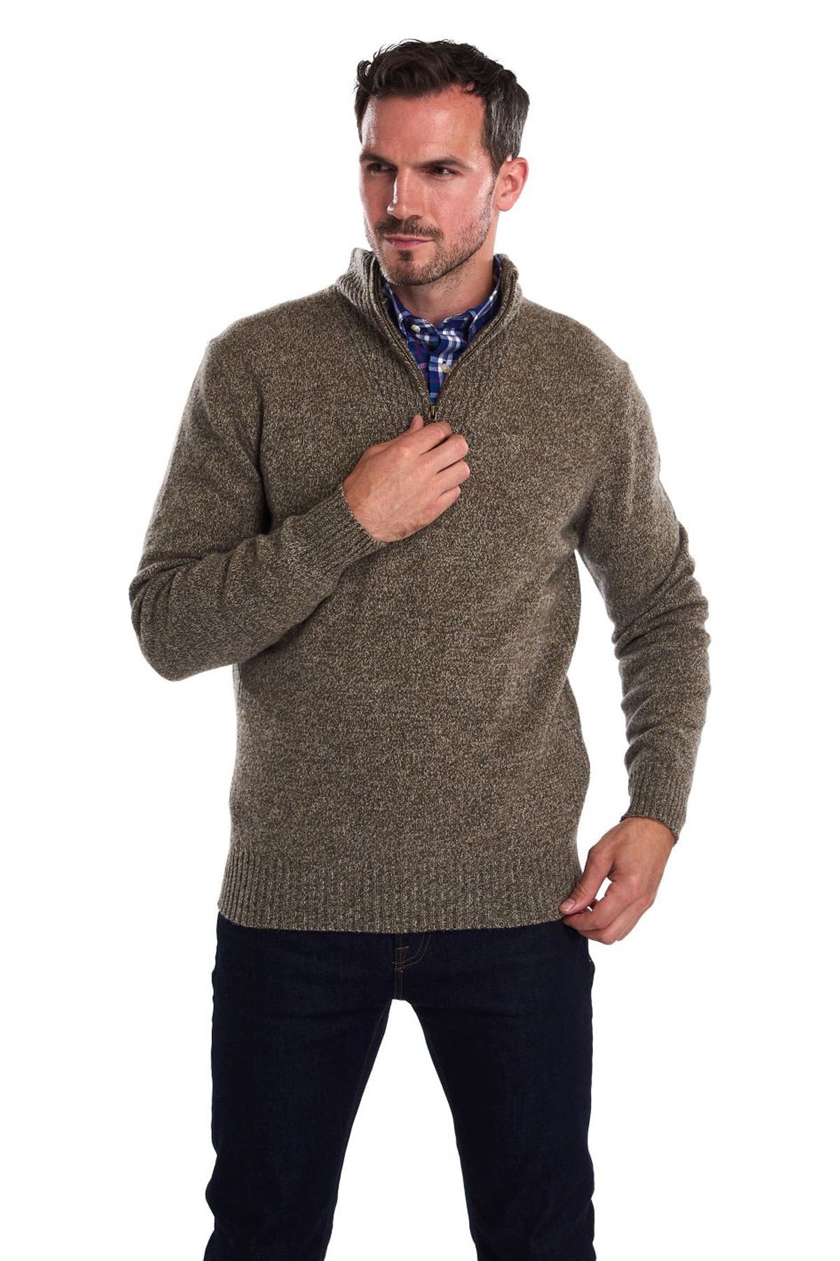 Barbour Essential Lambswool Half Zip GN34 Willow Green