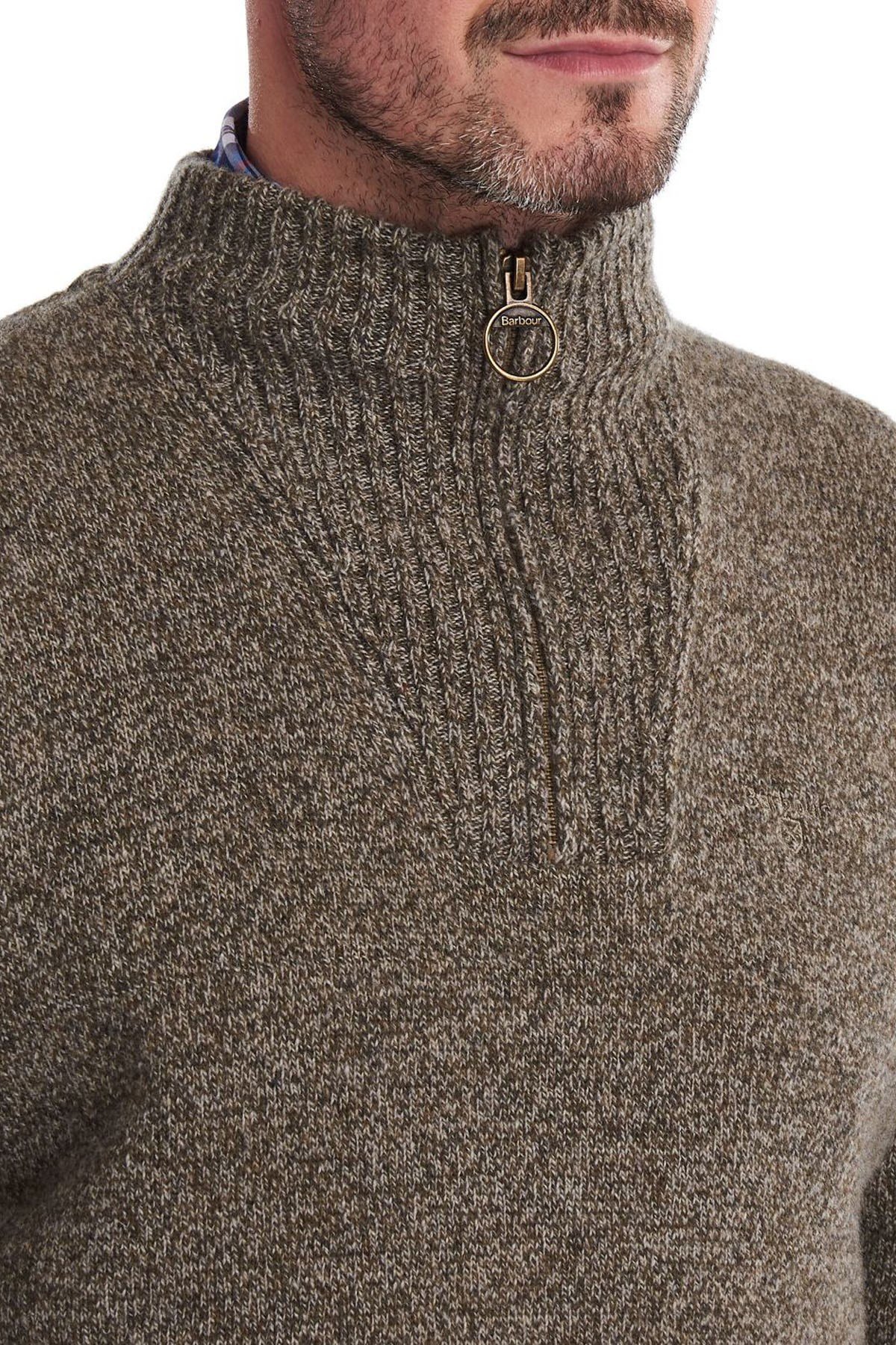 Barbour Essential Lambswool Half Zip GN34 Willow Green