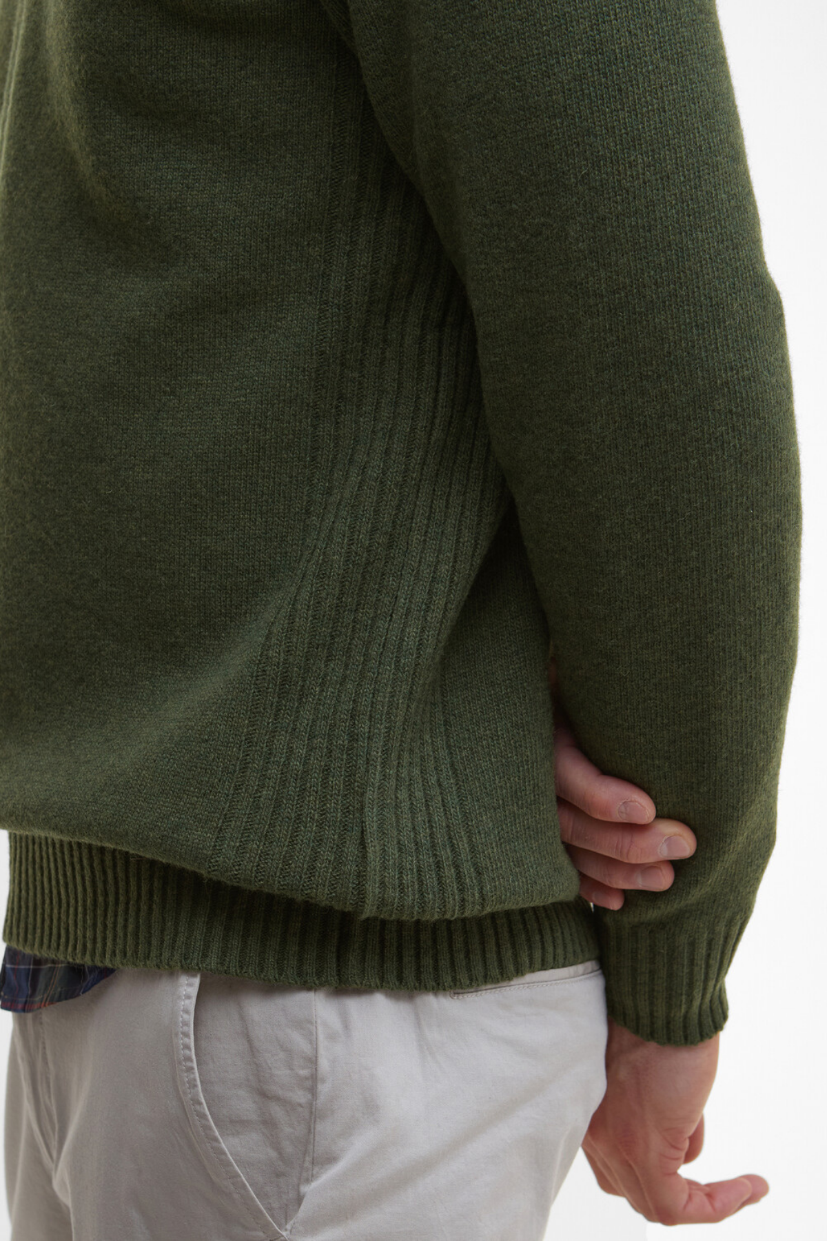 Barbour Essential Lambswool Half Zip Kazak OL54 Mıd Olıve