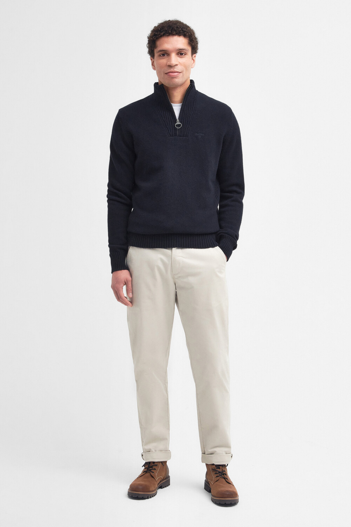 Barbour Essential Lambswool Half Zip Kazak NY71 Navy