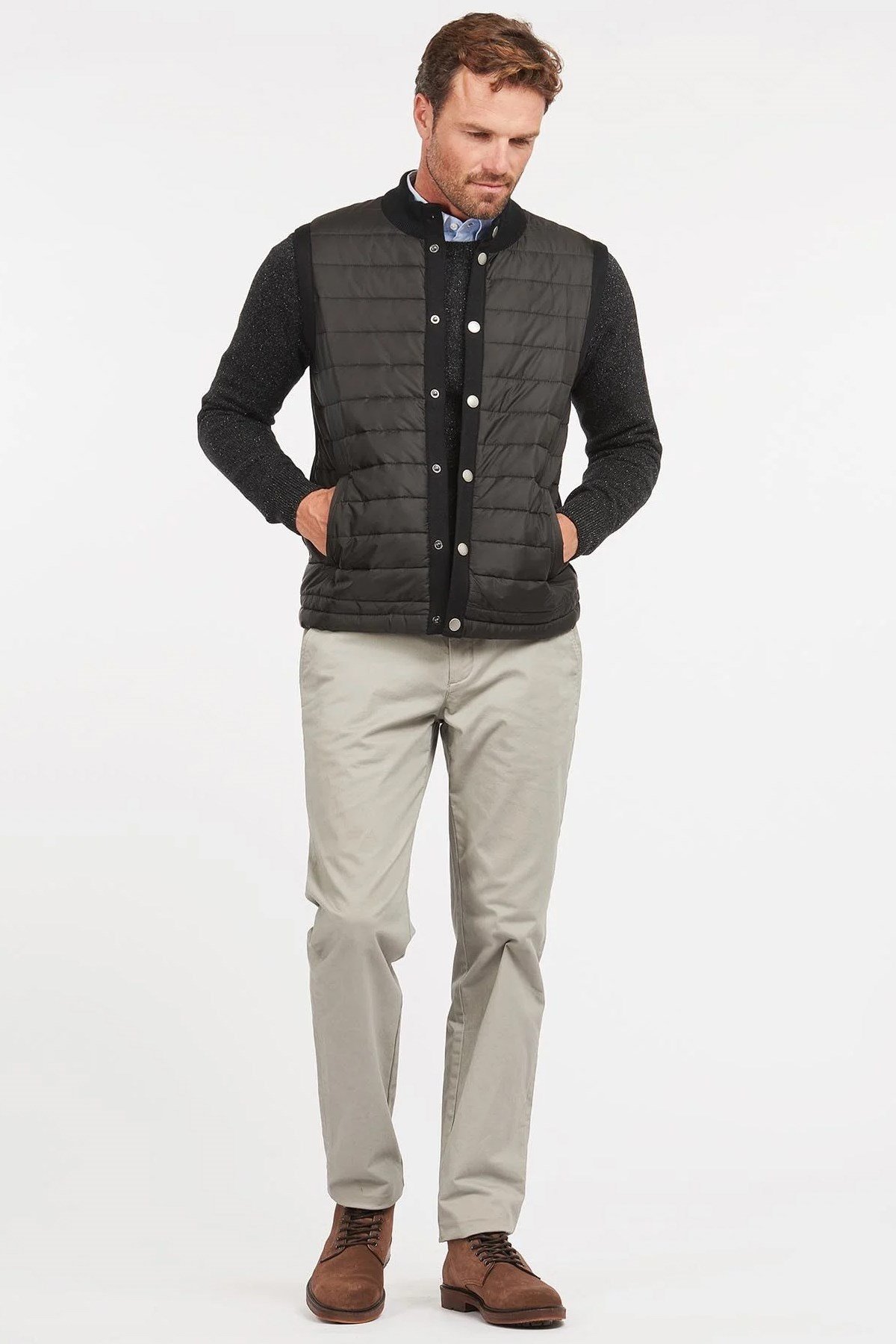 Barbour Essential Zip Kapitoneli Hırka BK31 Black