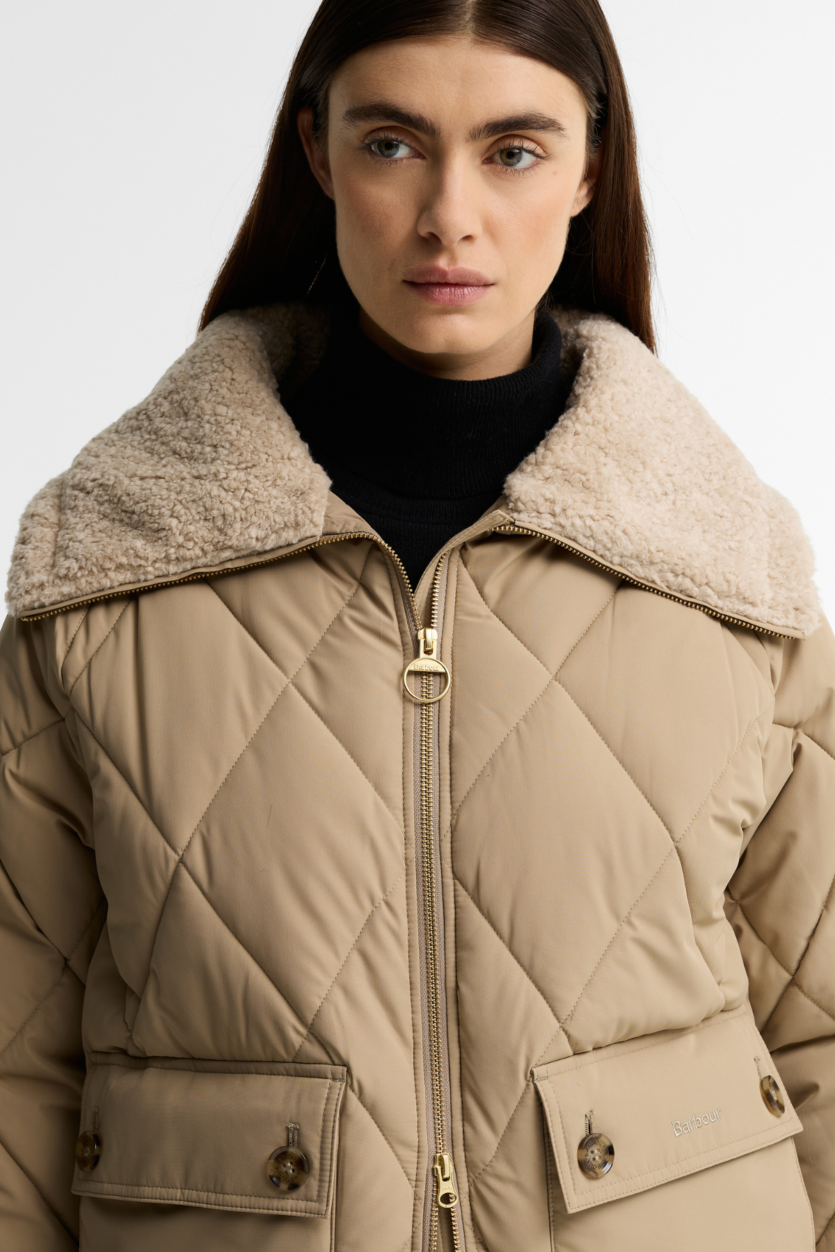 Barbour Eva Puffer Ceket BE31 Lt Trench Birchwood Dress
