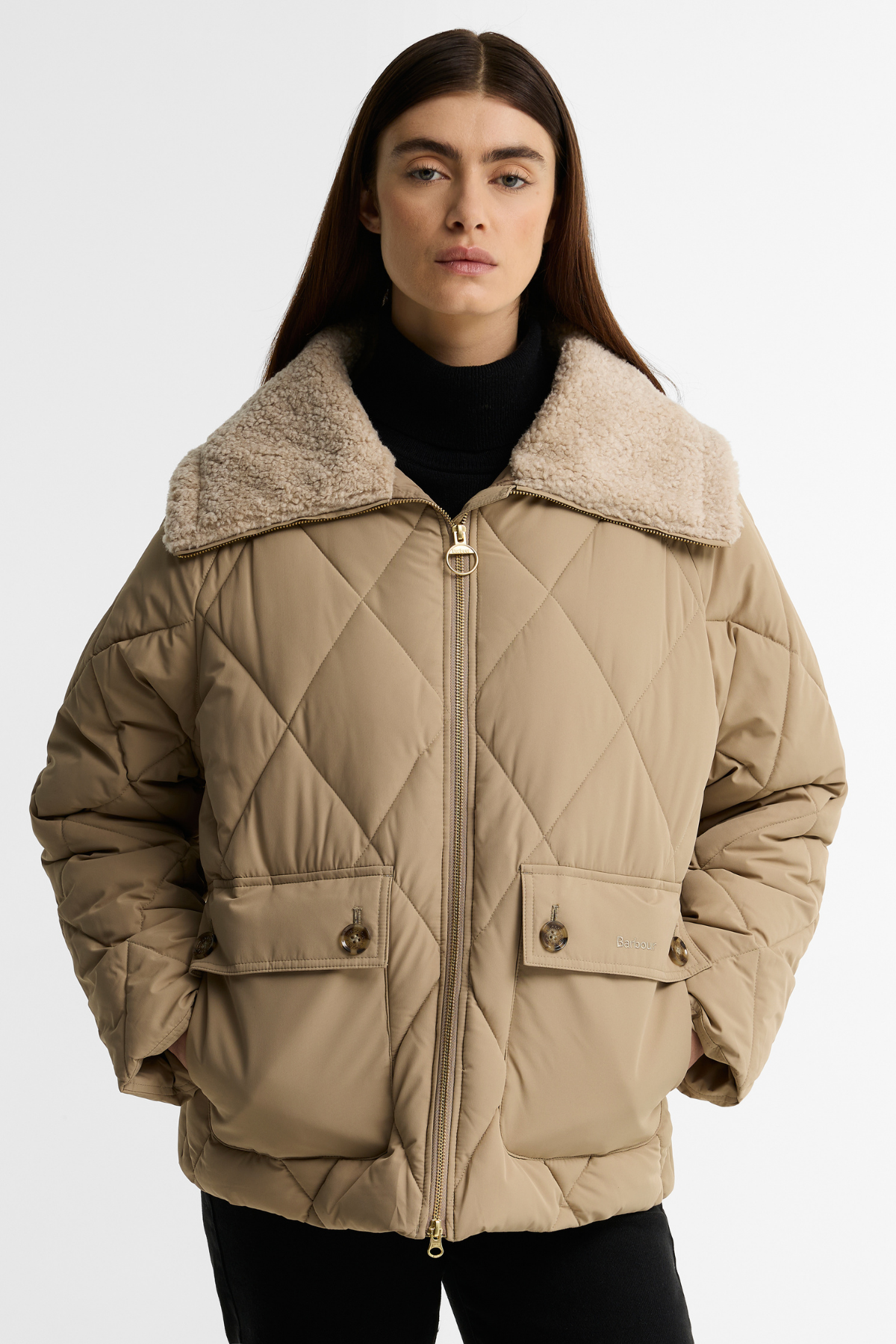 Barbour Eva Puffer Ceket BE31 Lt Trench Birchwood Dress