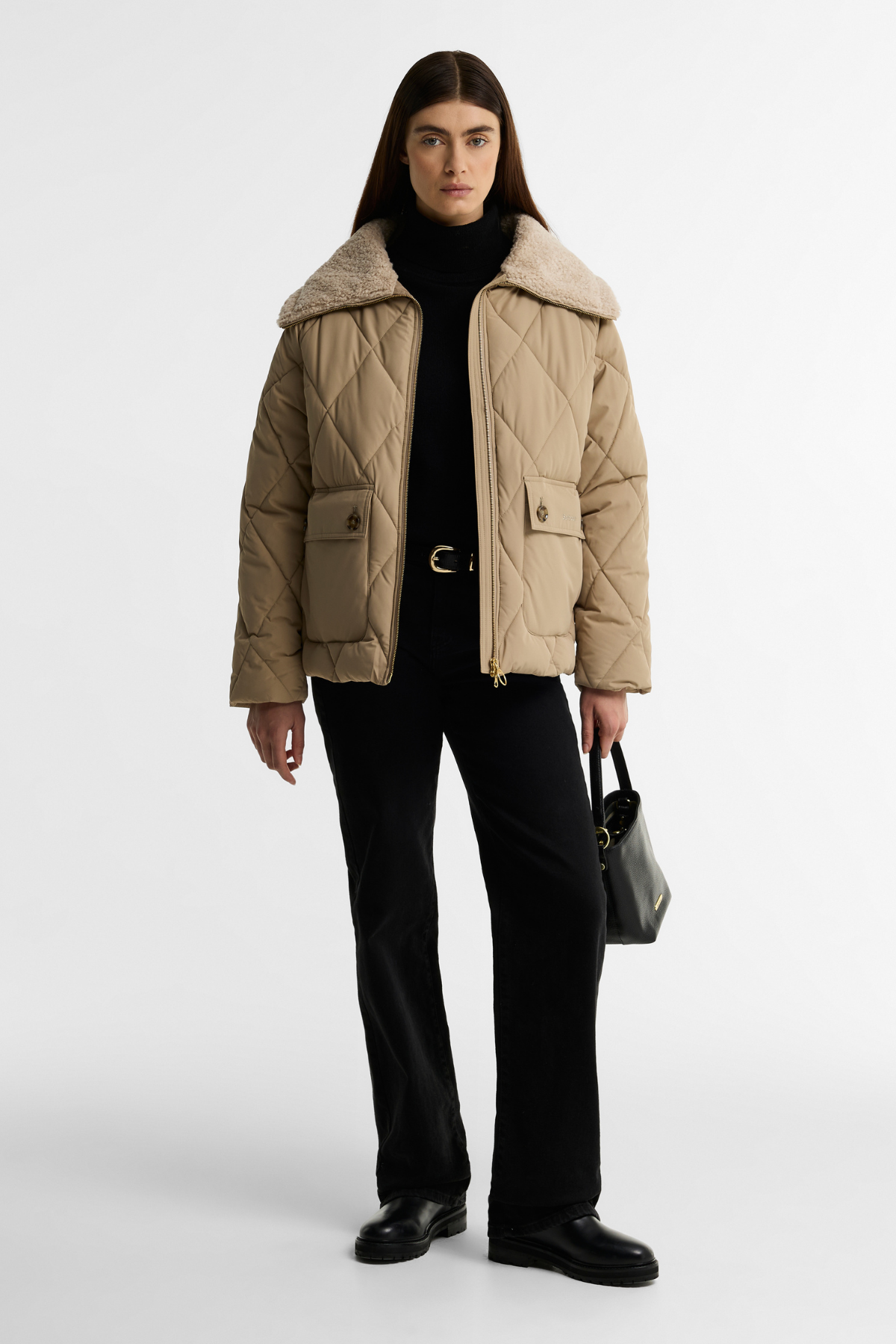 Barbour Eva Puffer Ceket BE31 Lt Trench Birchwood Dress