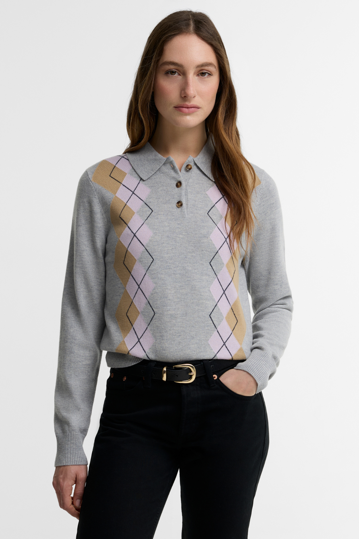 Barbour Fawne Knitted Kazak MI12 Grey Multi