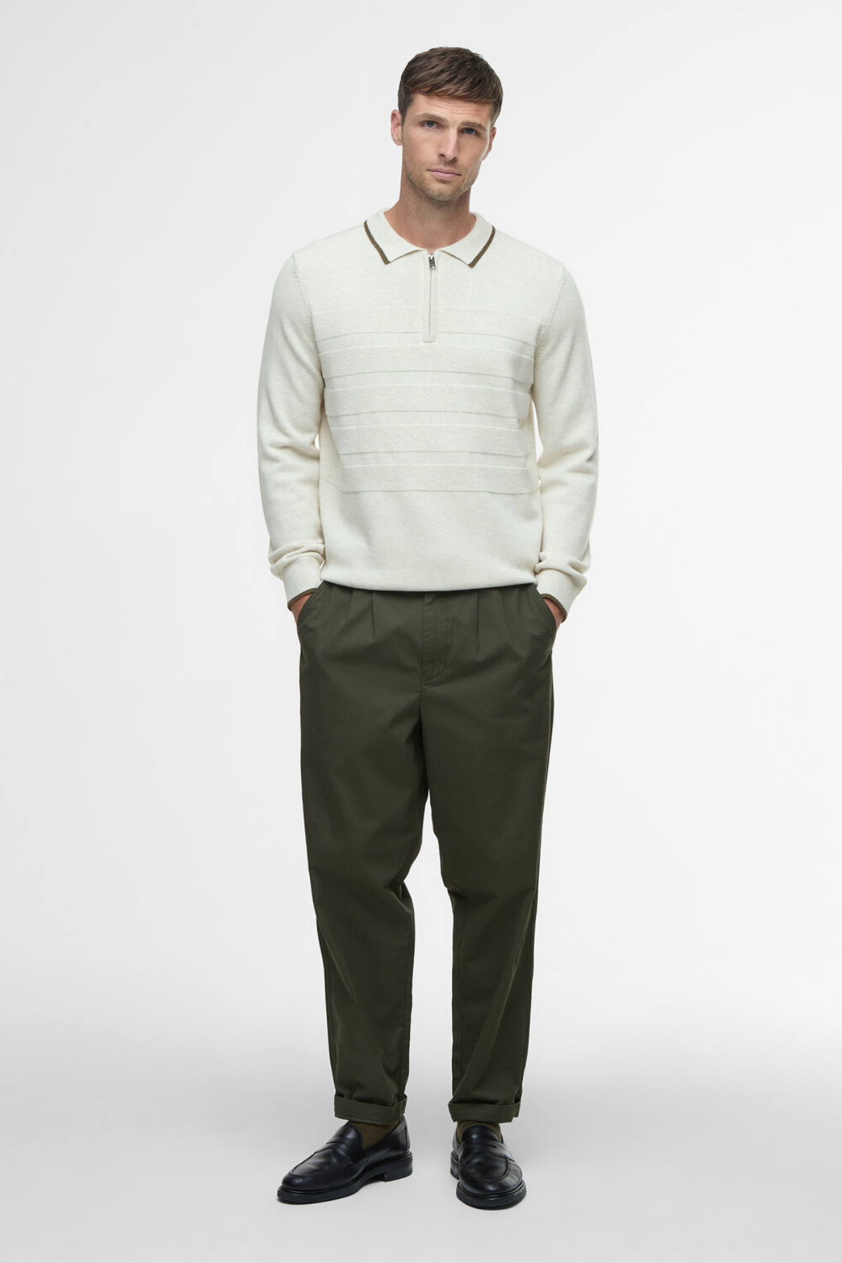 Barbour Fenhill Knitted Kazak WH32 Whisper White