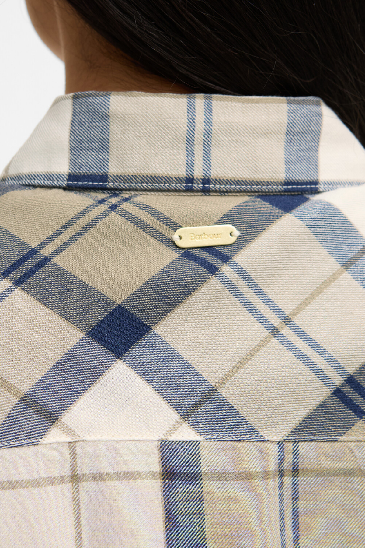 Barbour Fern Midi Elbise NY51 Dress Navy Tartan