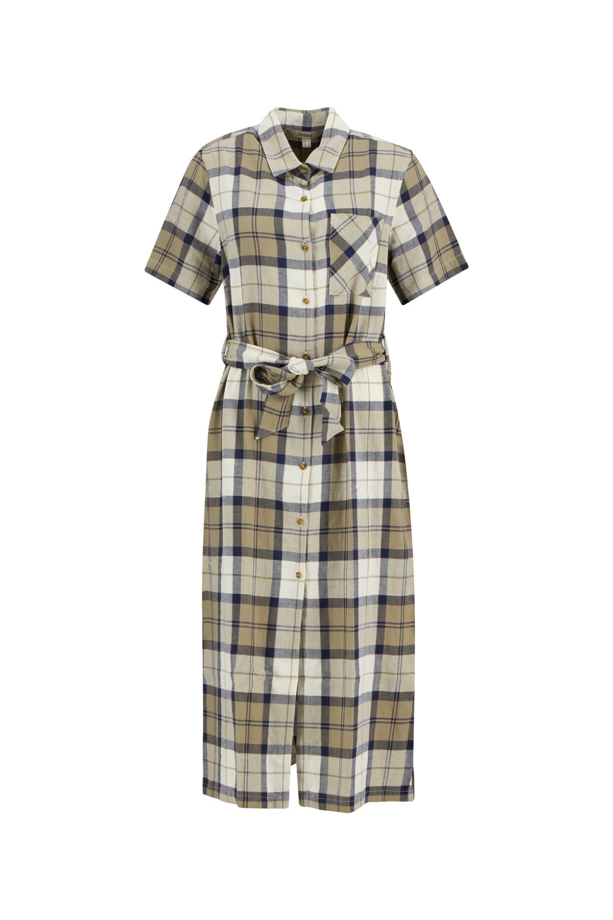 Barbour Fern Midi Elbise NY51 Dress Navy Tartan