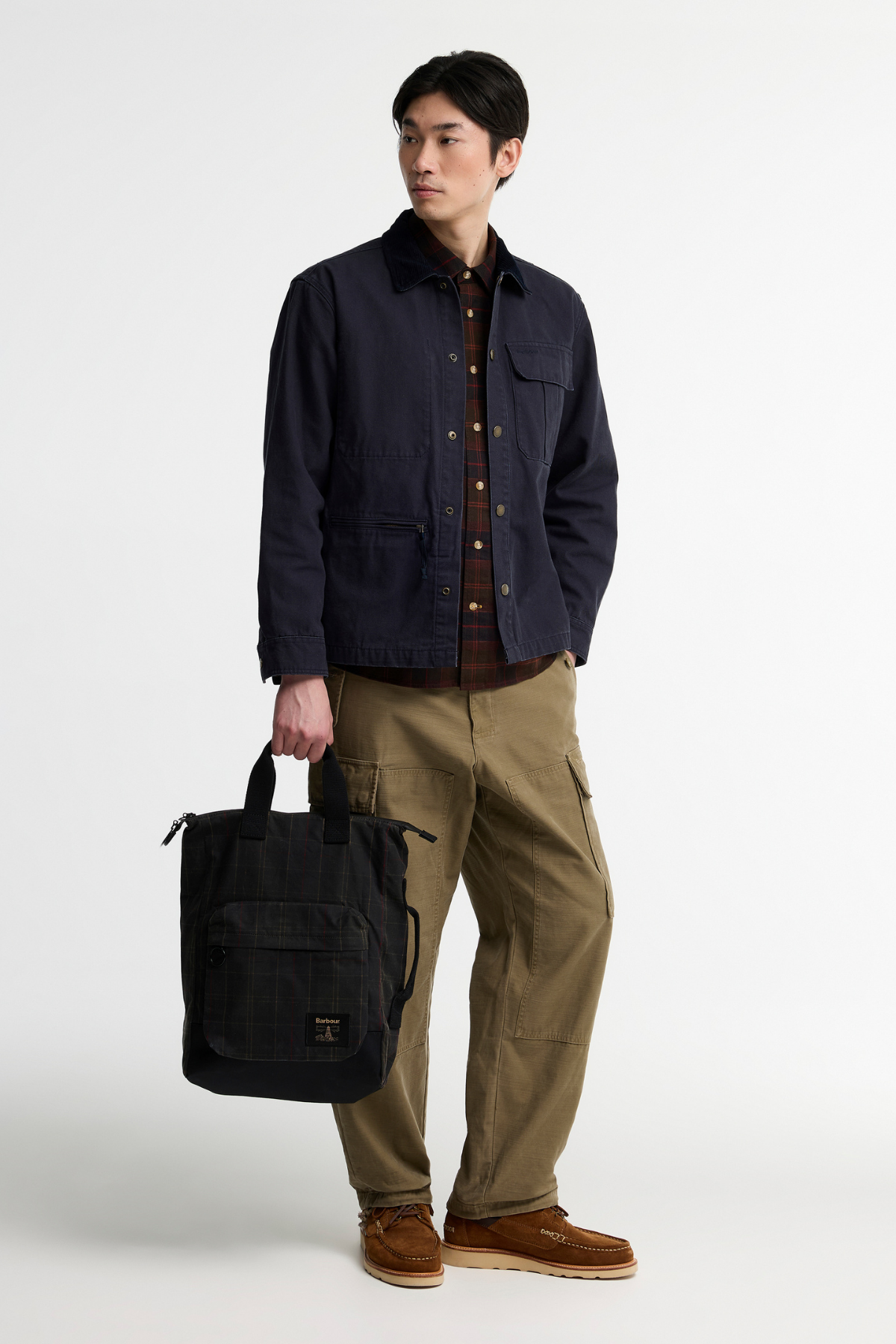 Barbour Field Tartan Yağlı Sırt Çantası OL91 Dark Classic Tartan