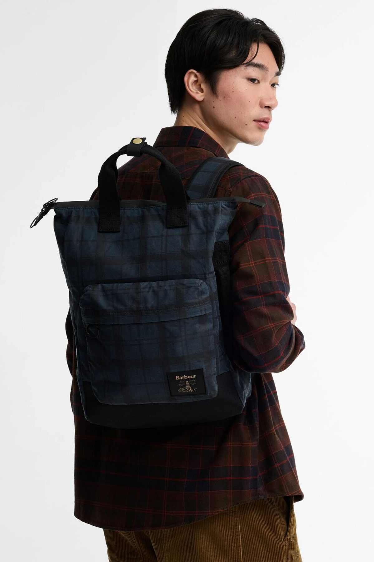 Barbour Field Yağlı Sırt Çantası NY75 Navy Tartan