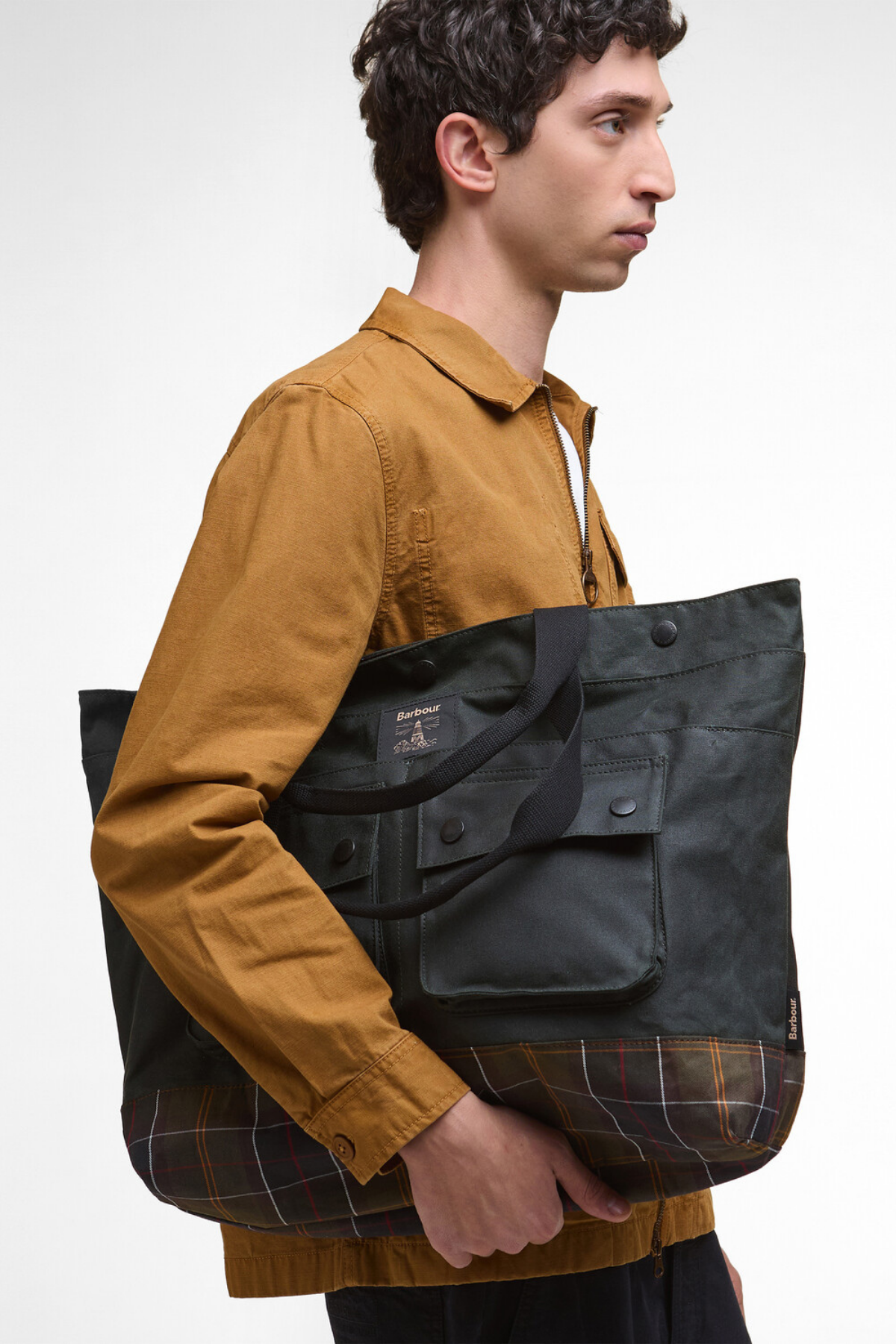 Barbour Field Yağlı Tote Çanta SG91 Sage/Classic