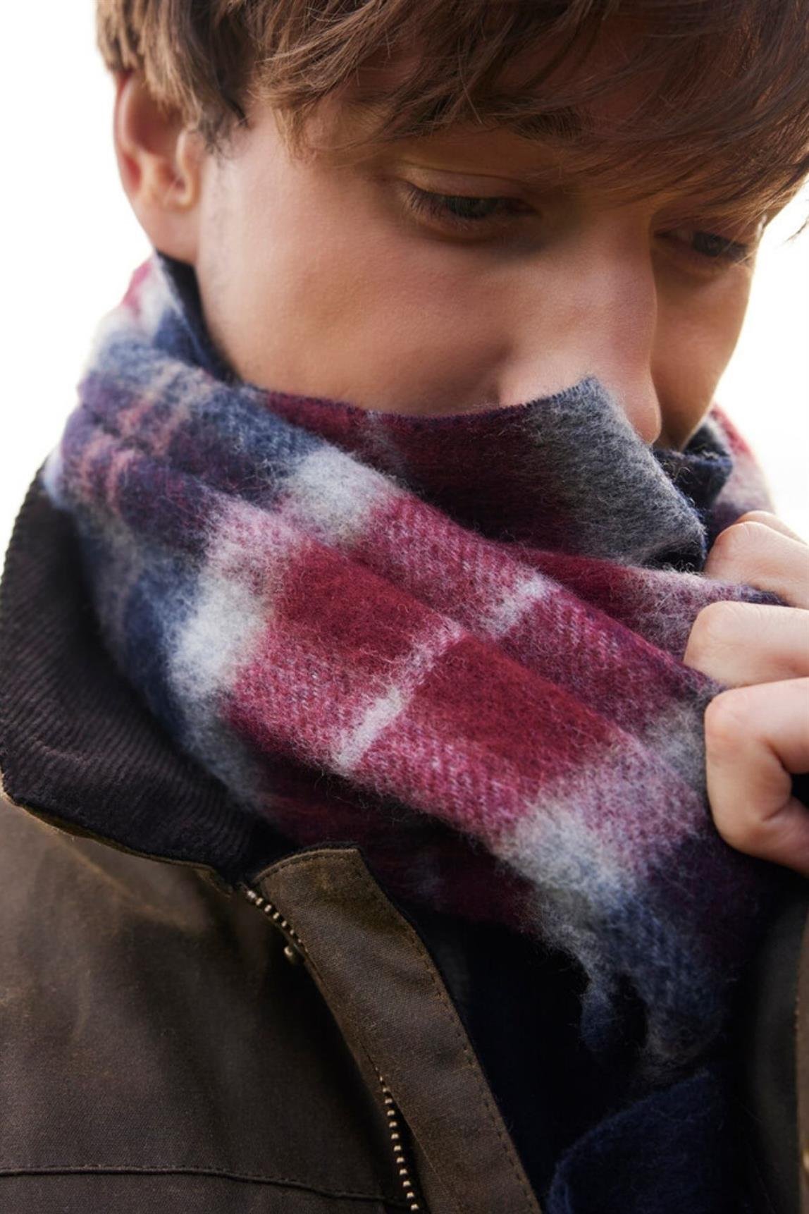 Barbour Galston Tartan Atkı RE75 Cranberry Tartan