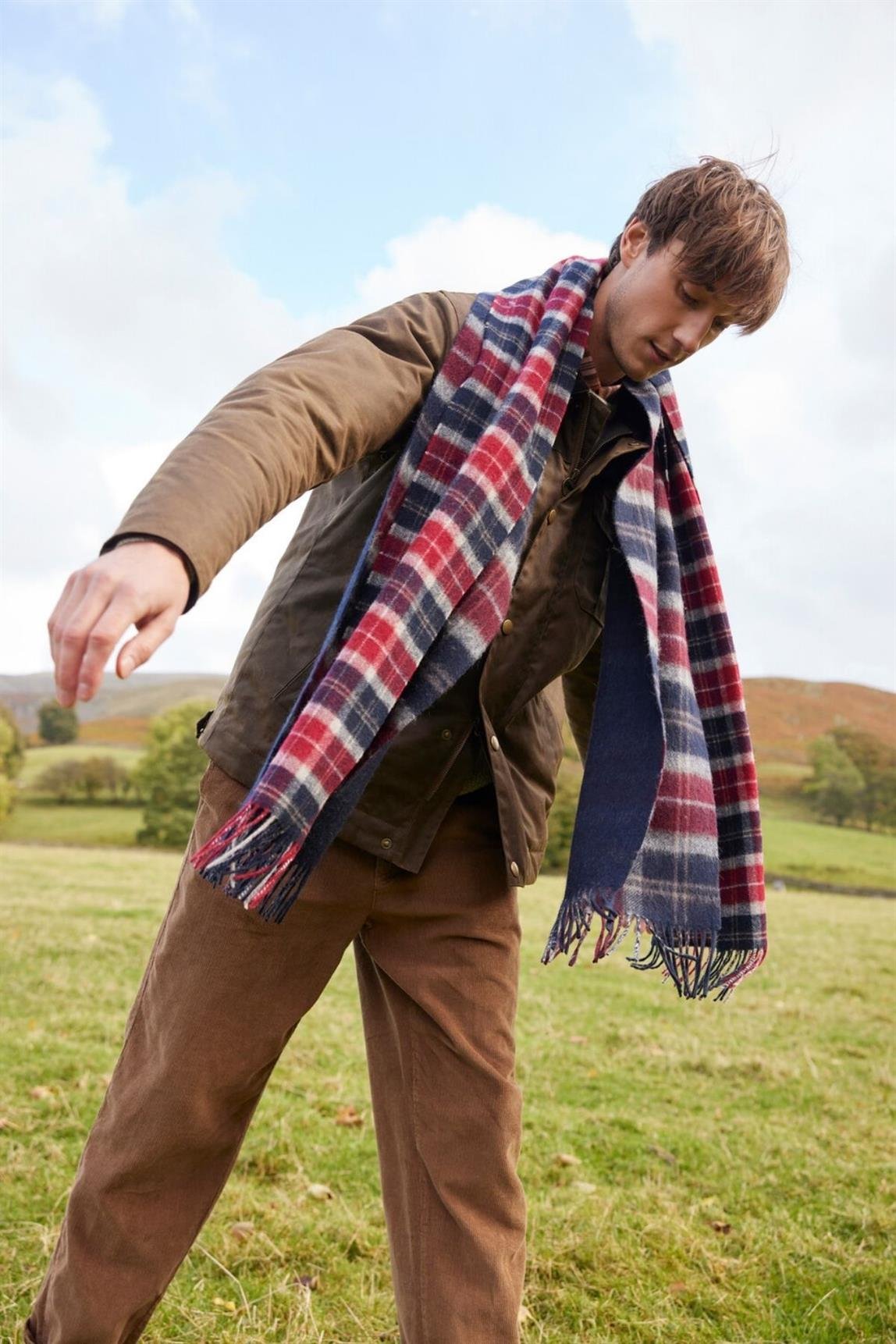 Barbour Galston Tartan Atkı RE75 Cranberry Tartan