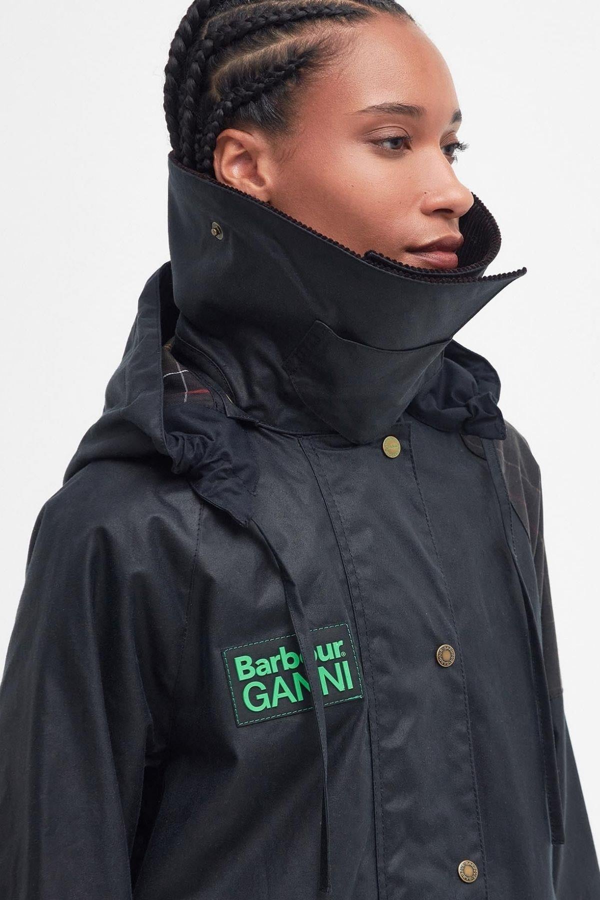 Barbour Ganni Burghley Yağlı Ceket NY71 Navy - Classıc