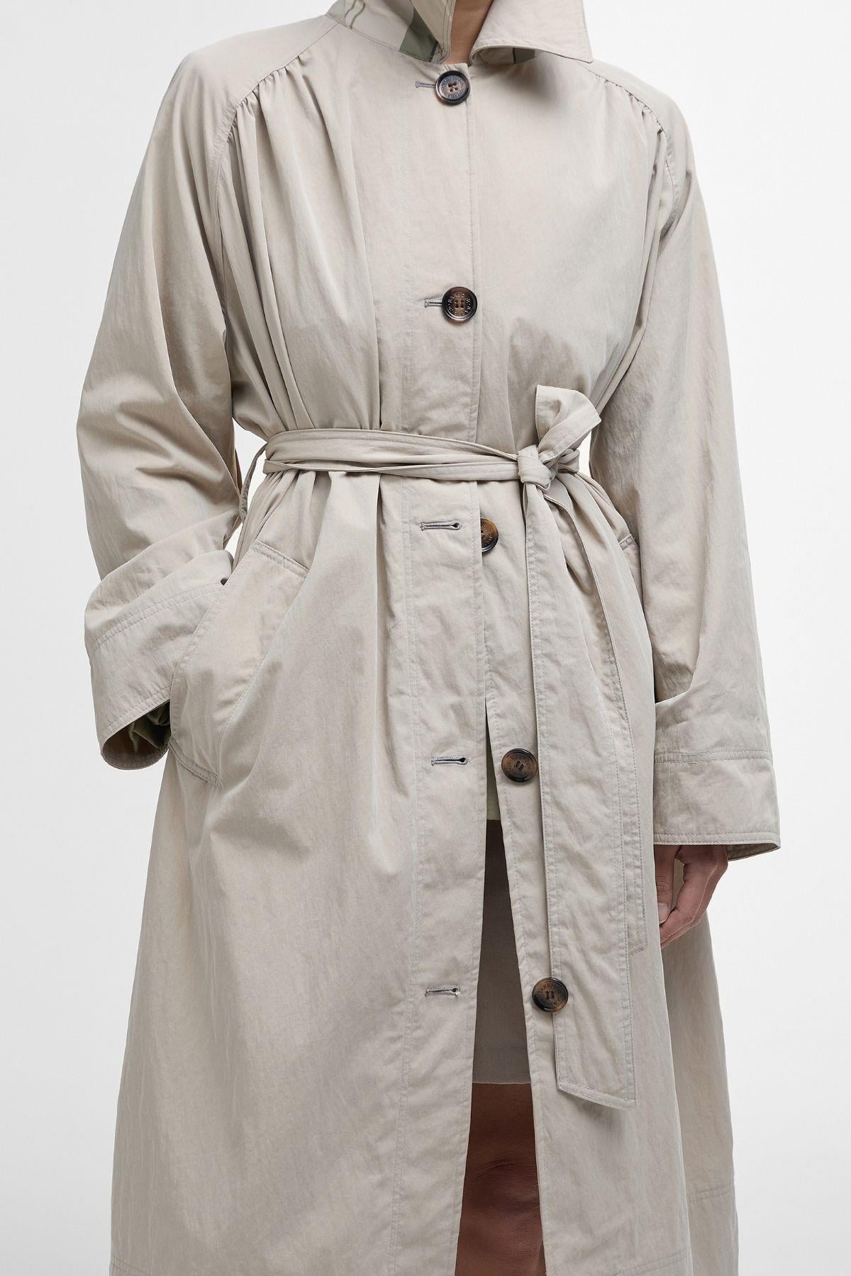 Barbour Garbo Showerproof Trençkot SN11 Light Sand/Rosemary Tartan
