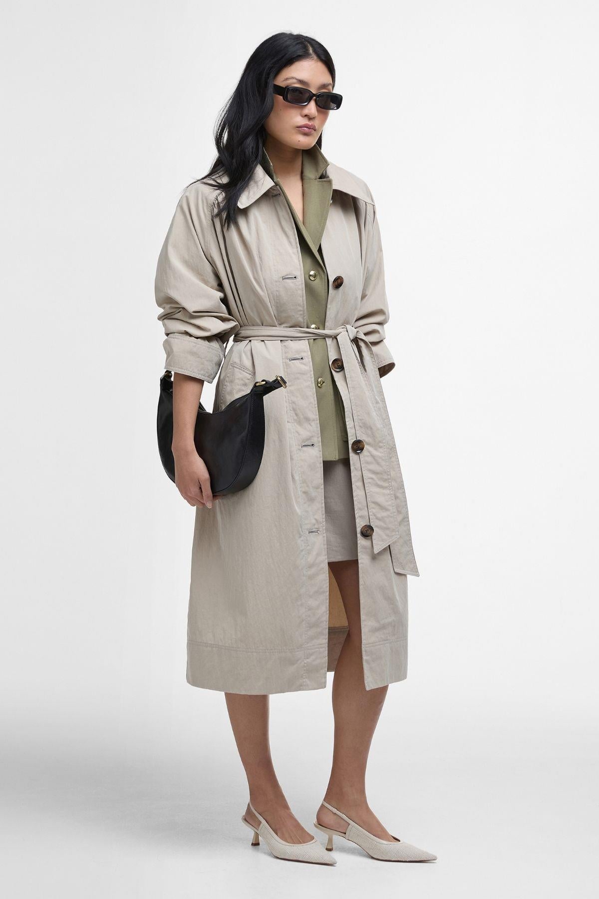 Barbour Garbo Showerproof Trençkot SN11 Light Sand/Rosemary Tartan