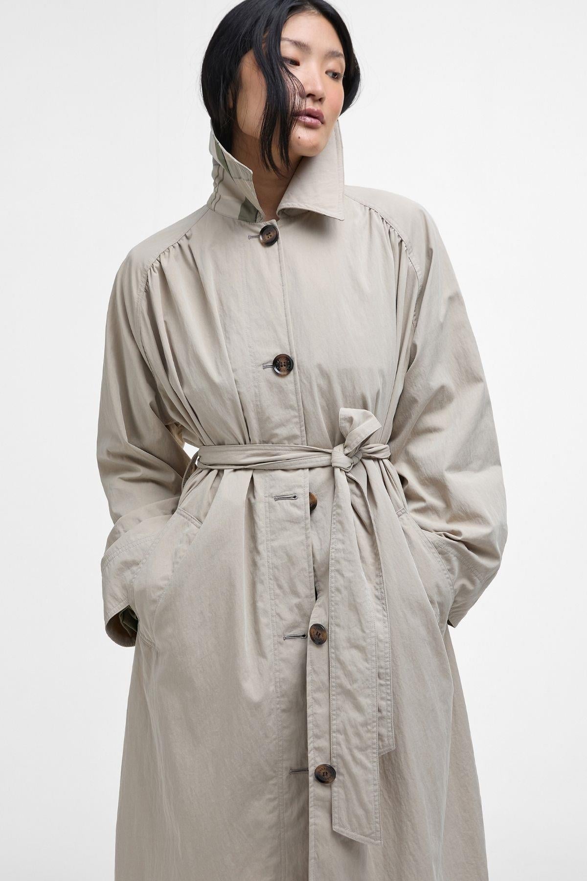Barbour Garbo Showerproof Trençkot SN11 Light Sand/Rosemary Tartan