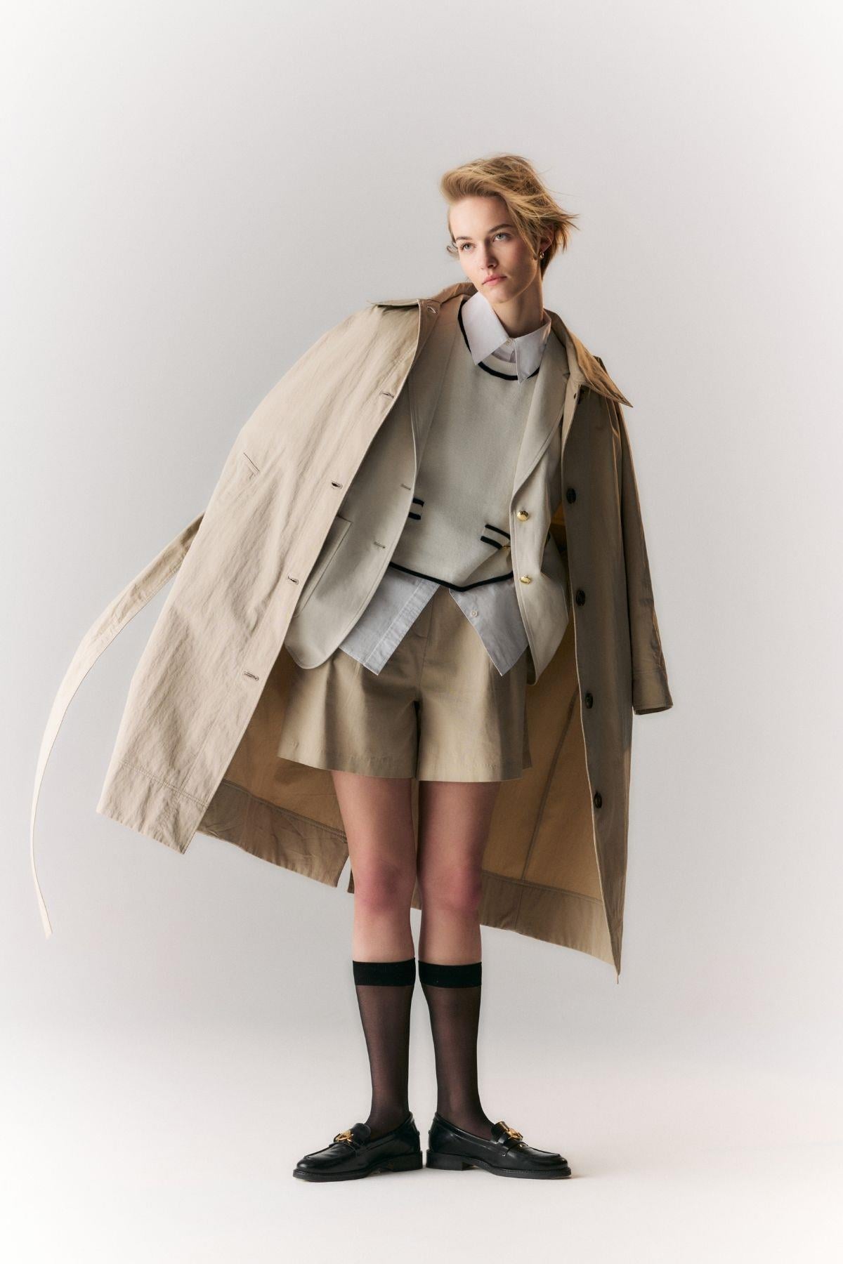 Barbour Garbo Showerproof Trençkot SN11 Light Sand/Rosemary Tartan