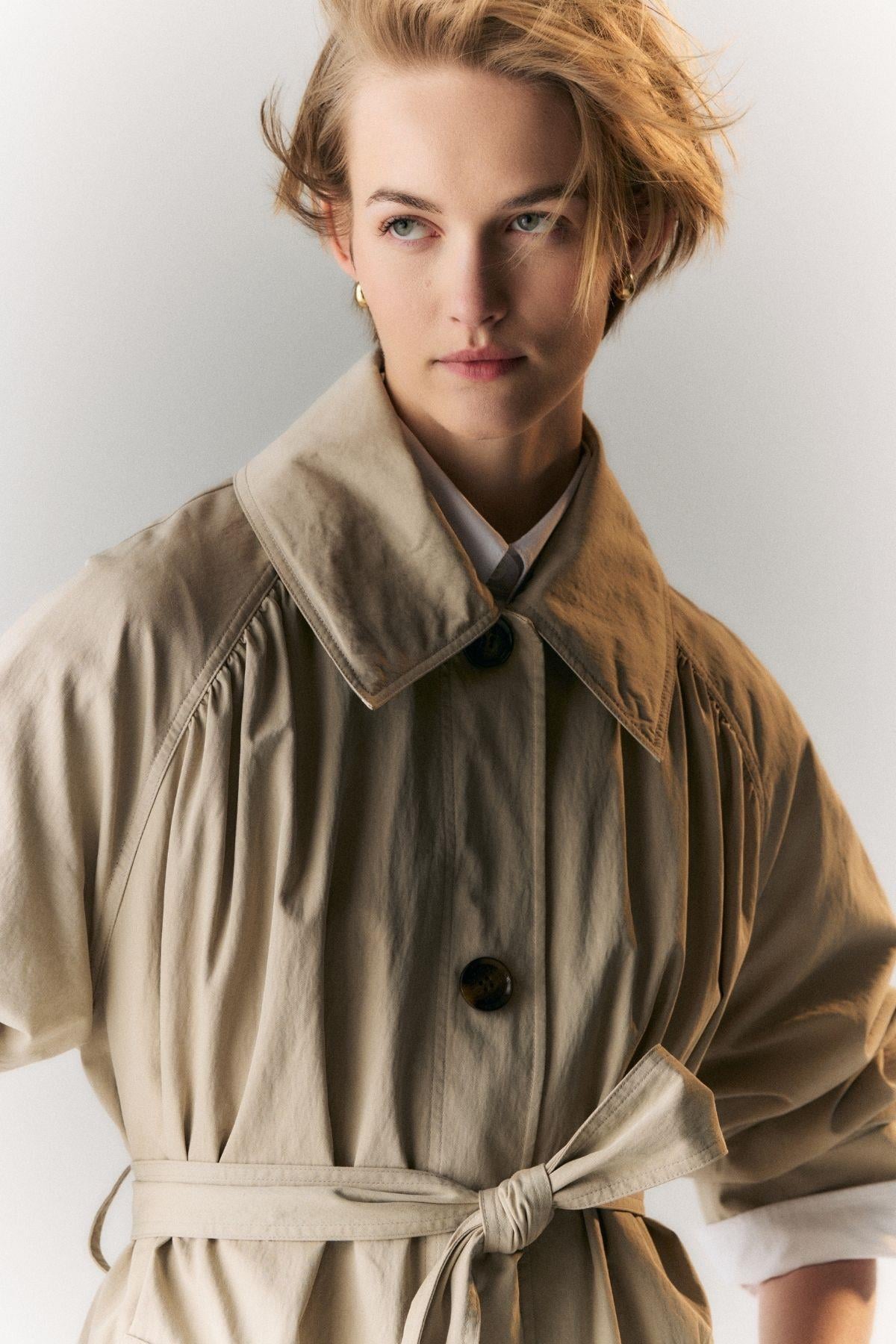 Barbour Garbo Showerproof Trençkot SN11 Light Sand/Rosemary Tartan