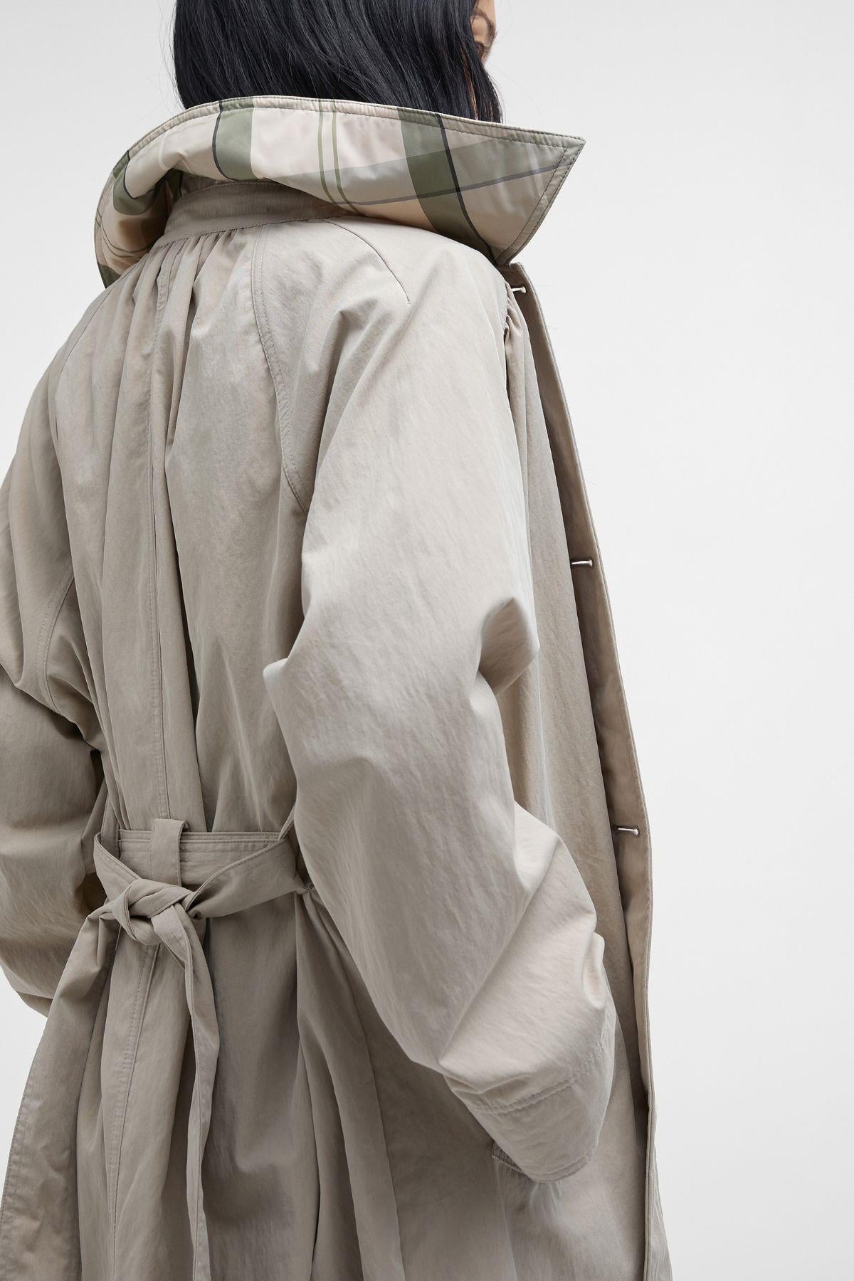 Barbour Garbo Showerproof Trençkot SN11 Light Sand/Rosemary Tartan