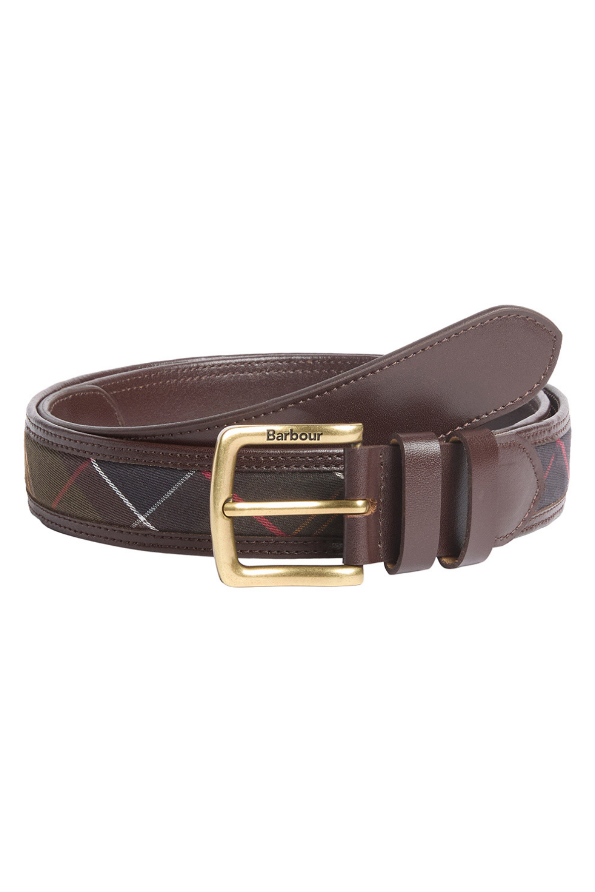 Barbour Girvan Tartan Deri Kemer TN11 Classic-Brown