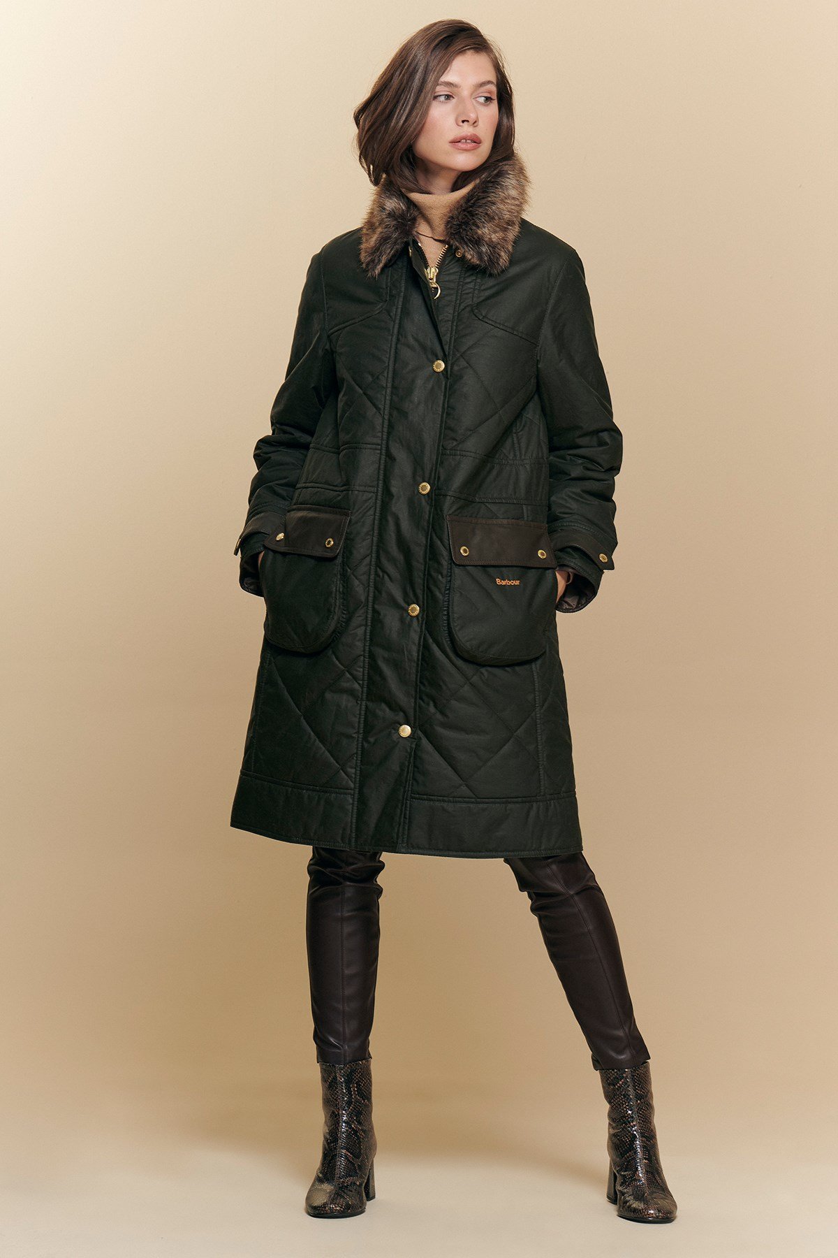 Barbour Golspie Yağlı Ceket Archive Olive/Classic