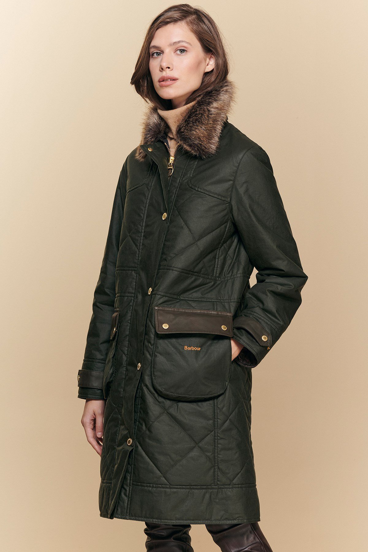 Barbour Golspie Yağlı Ceket Archive Olive/Classic