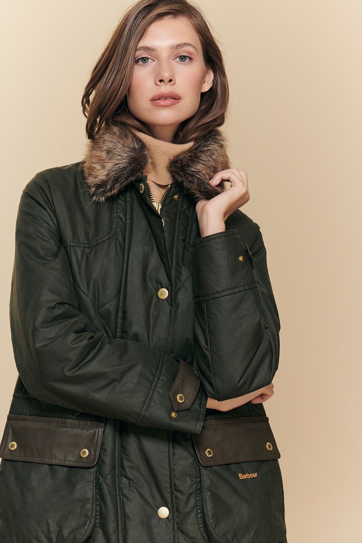 Barbour Golspie Yağlı Ceket Archive Olive/Classic