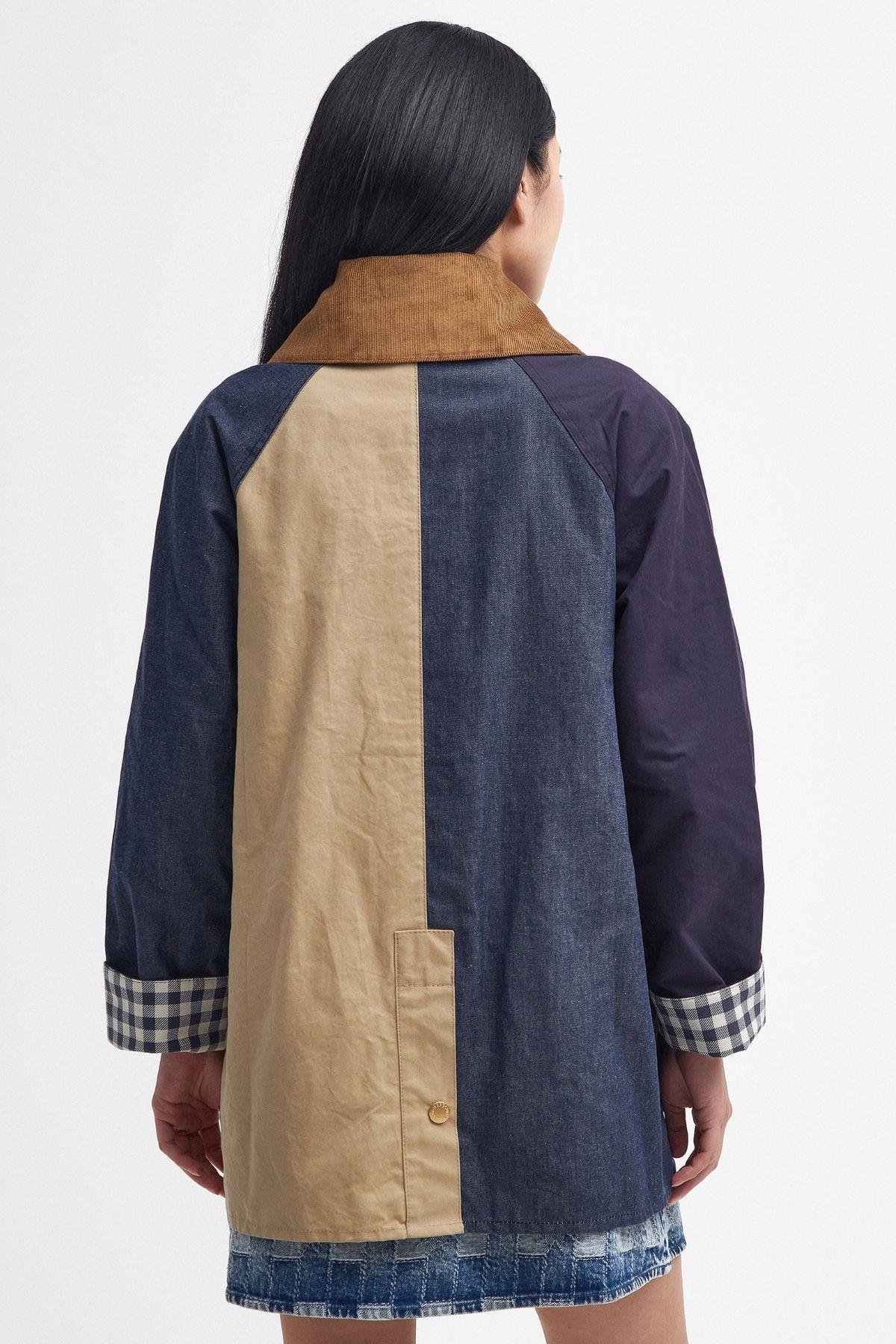 Barbour Gunnerside Patch Showerproof Ceket BE31 Beige/Indigo/Dark Indigo