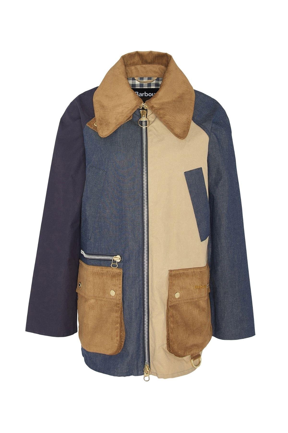 Barbour Gunnerside Patch Showerproof Ceket BE31 Beige/Indigo/Dark Indigo