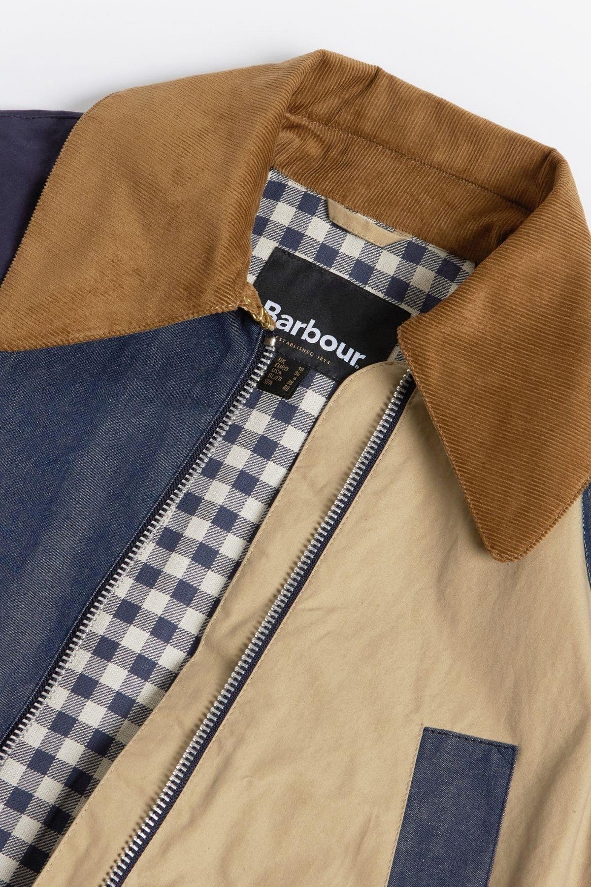 Barbour Gunnerside Patch Showerproof Ceket BE31 Beige/Indigo/Dark Indigo