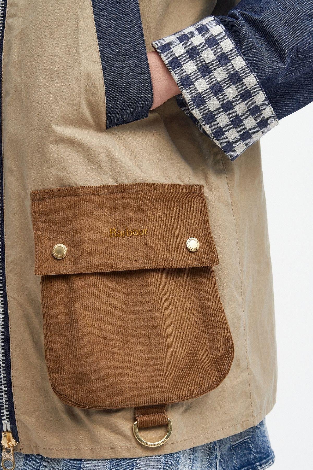 Barbour Gunnerside Patch Showerproof Ceket BE31 Beige/Indigo/Dark Indigo