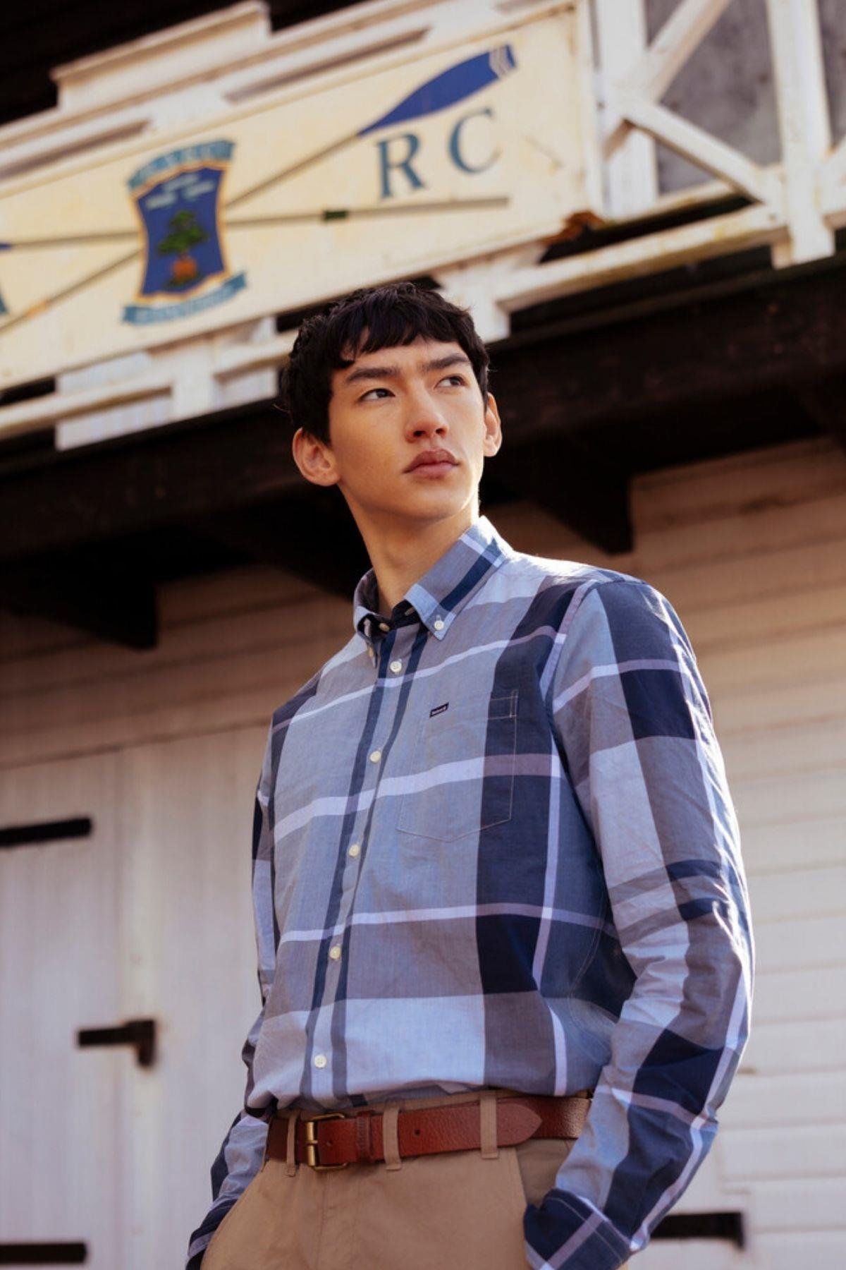 Barbour Harris Tailored Gömlek TN22 Berwick Blue