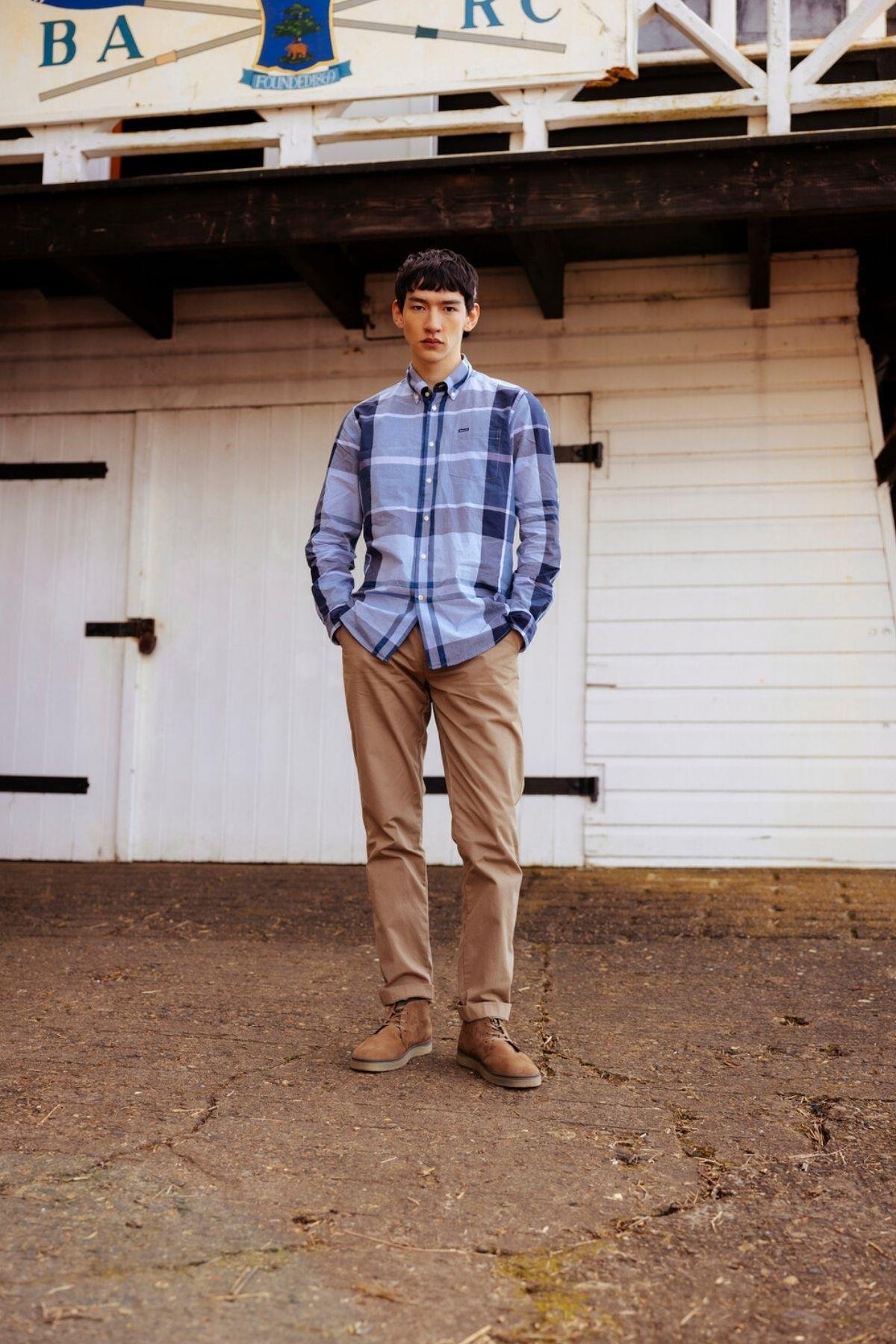 Barbour Harris Tailored Gömlek TN22 Berwick Blue