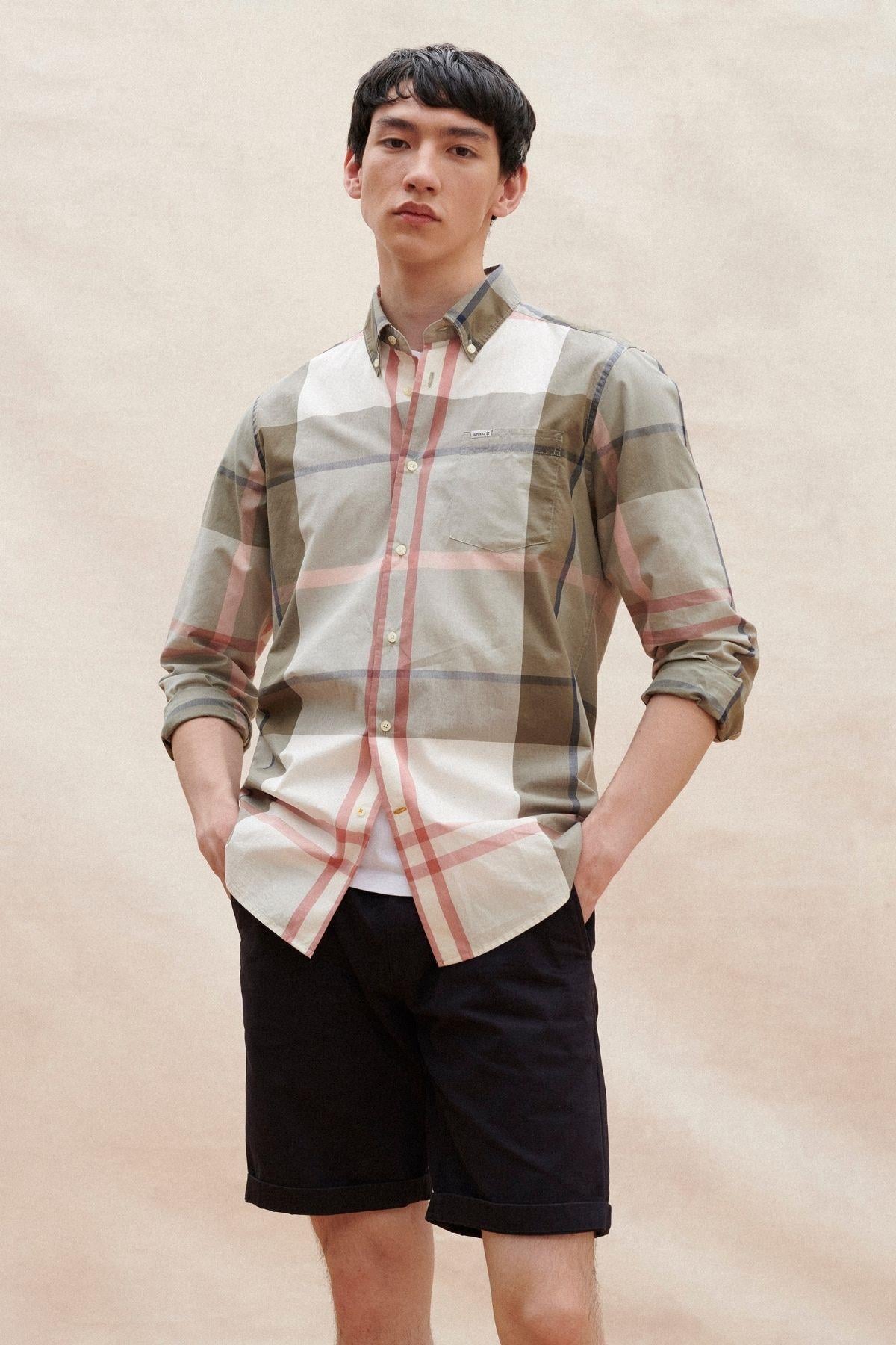 Barbour Harris Tailored Gömlek TN24 Glenmore Olive Tartan