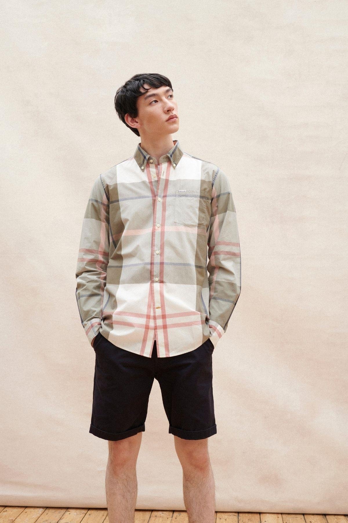 Barbour Harris Tailored Gömlek TN24 Glenmore Olive Tartan